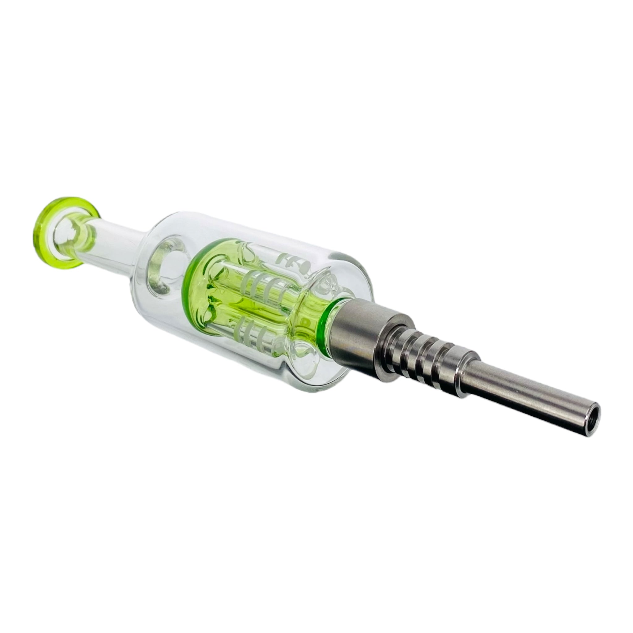 Small Nectar Collector With Green Tree Perc And Threaded Tip for sale