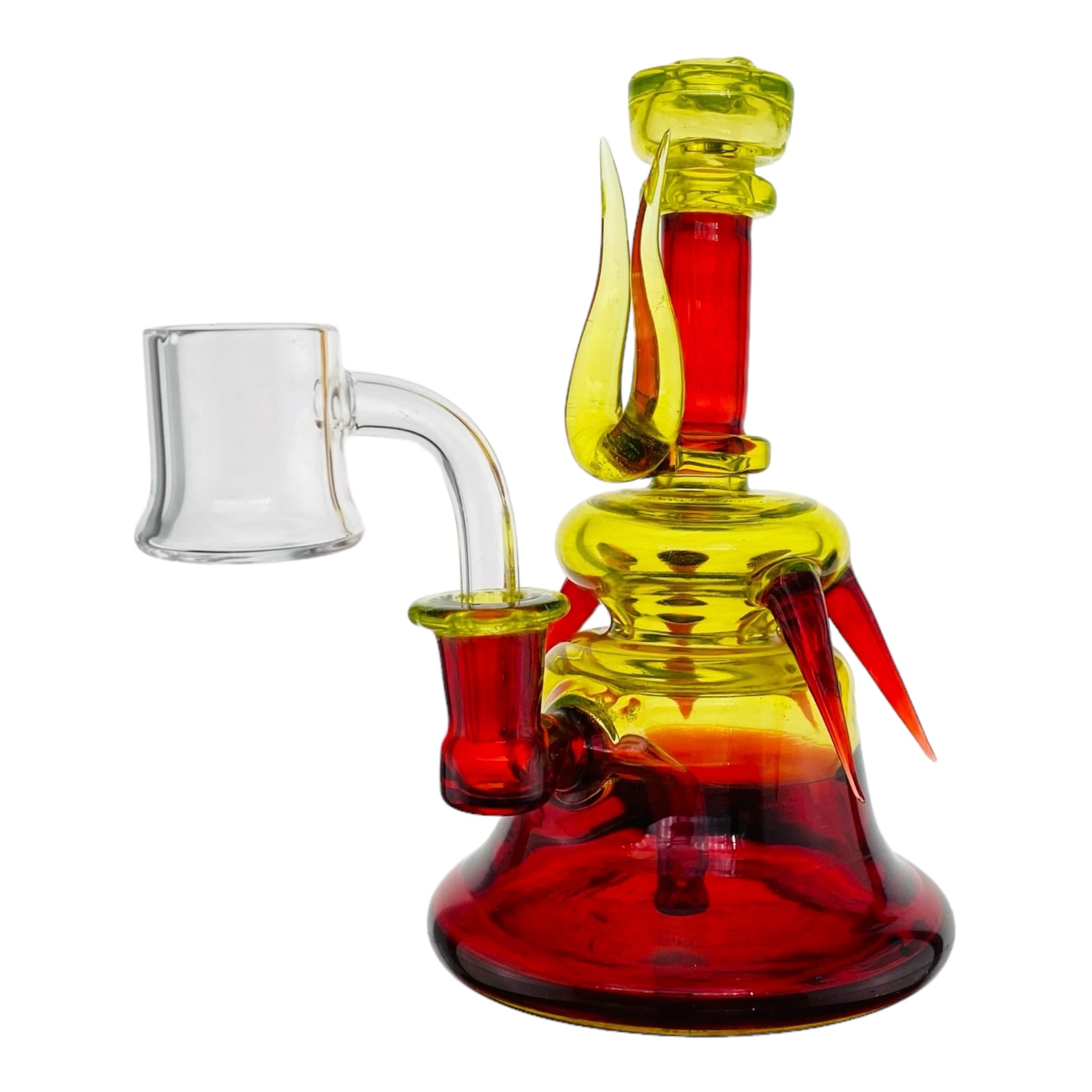 heady glass dab rig Pomegranate x Hatorade Green Horned 10mm Dab Rig
