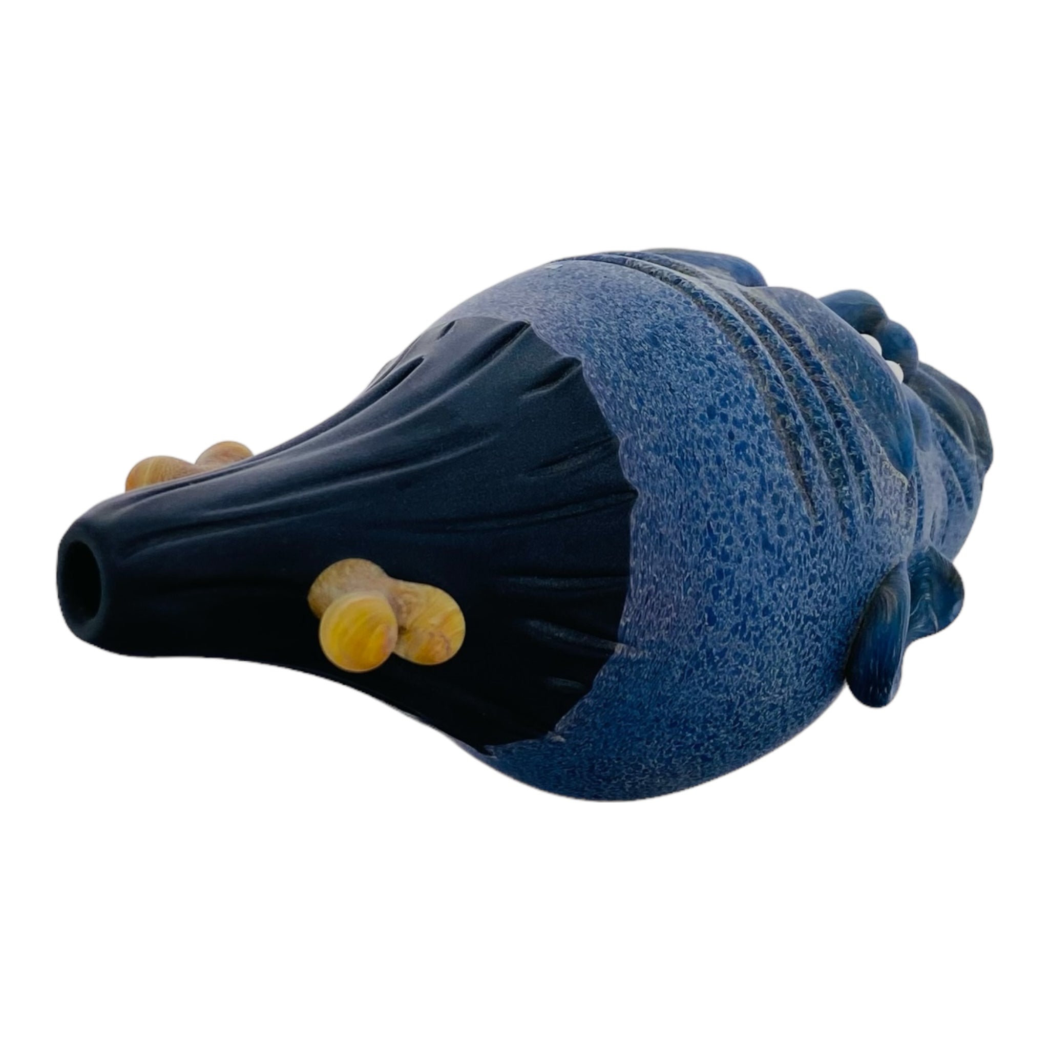 heady glass custom Shrunken Head Glass Hand Pipe made with Red Blizzard glass for sale