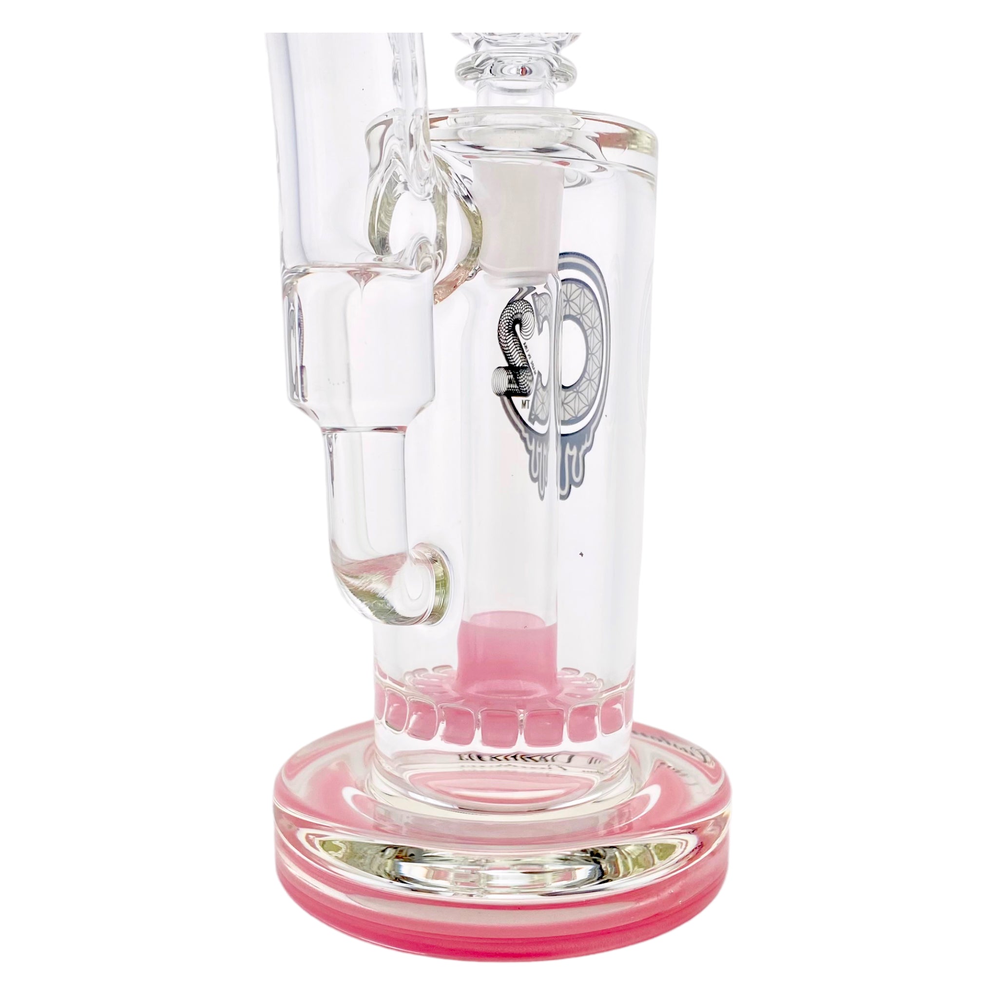 C2 Custom Creations - Custom Pink Bubbler Bong BRB50 Single Ratchet Perc