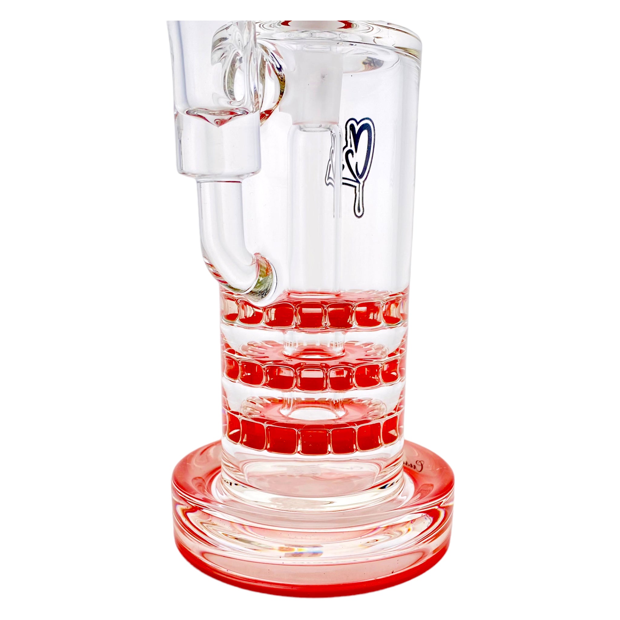 C2 Custom Creations - Custom Bubbler Water Pipe Red Triple Ratchet Rig C9