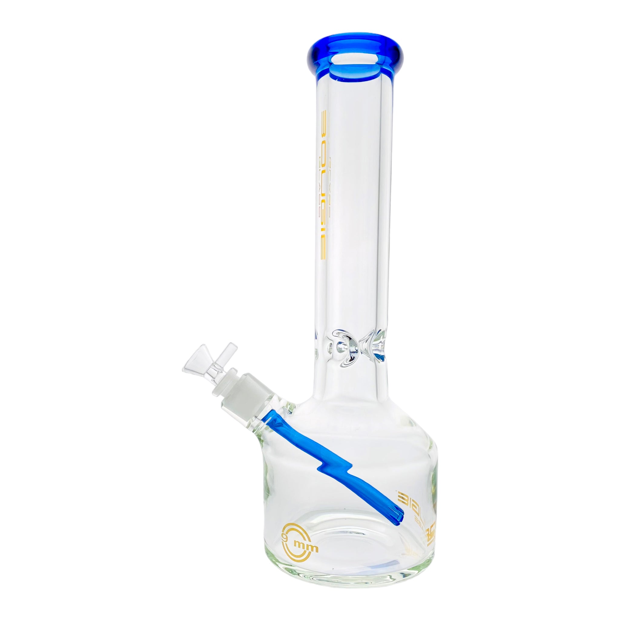 Bougie Glass - 9mm Thick Straight Cylinder Beaker Bong - Blue