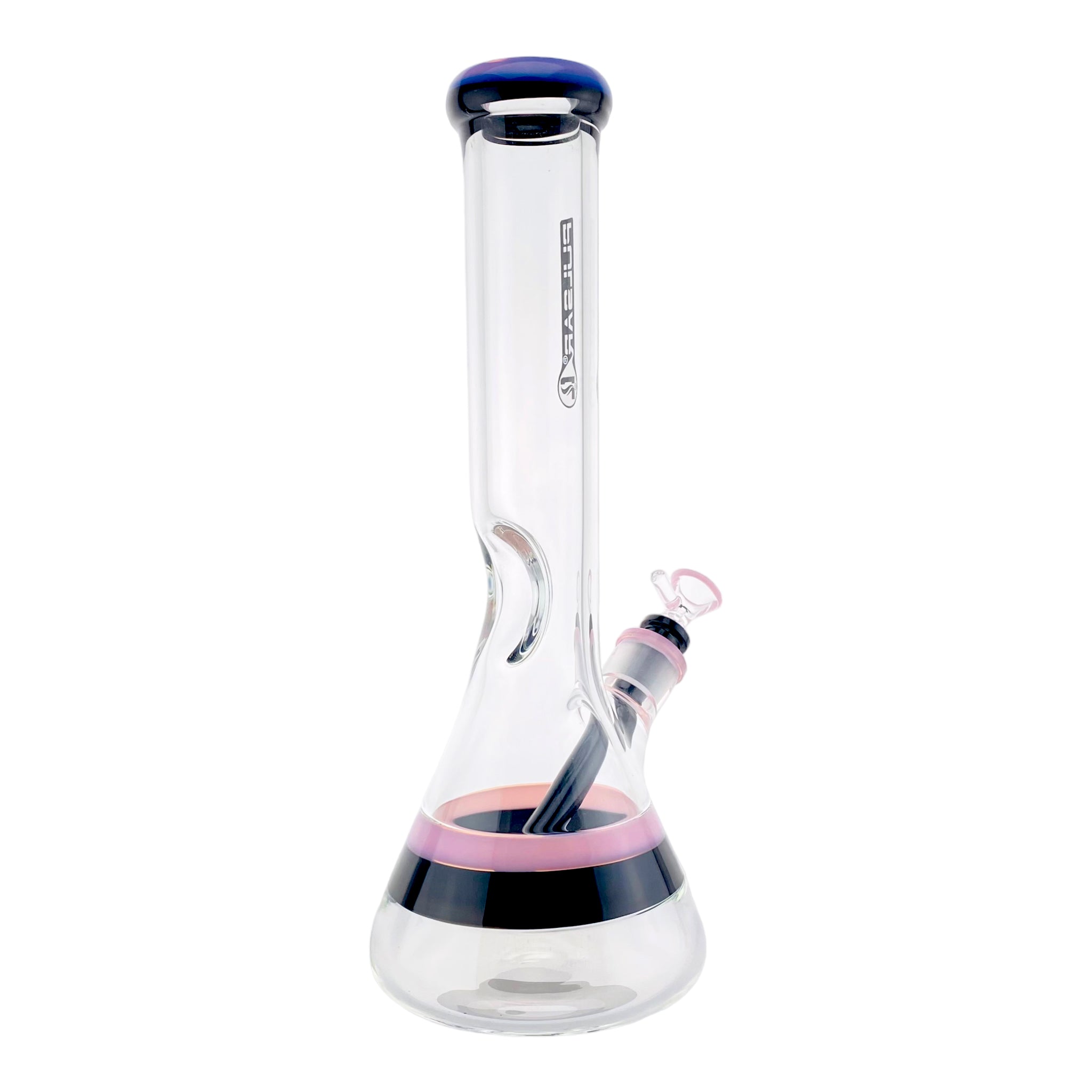Pulsar Glass - 9mm Thick Pink And Black Two Tone Beaker Bong