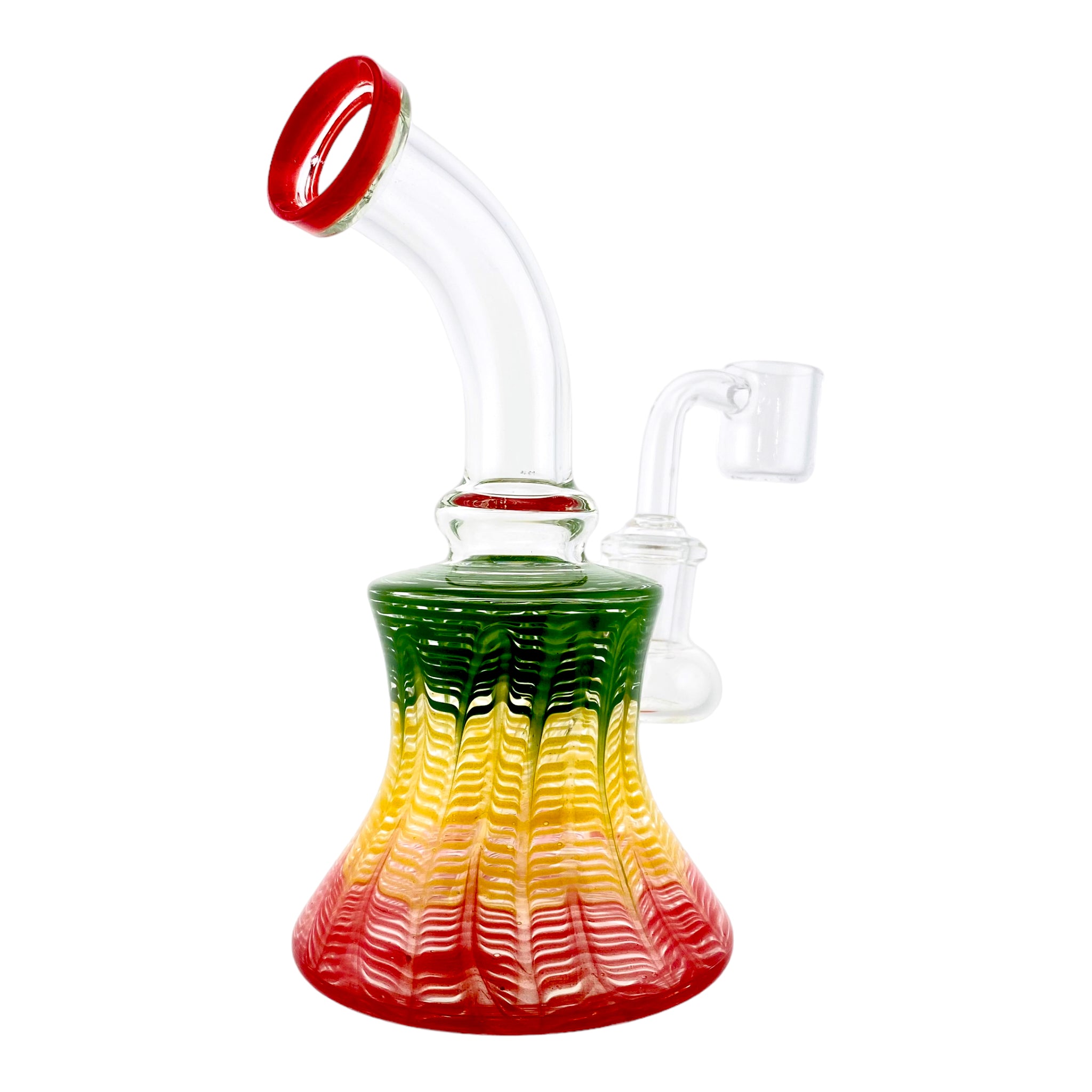 Small Dab Rig With Rasta Fade Wrap And Rake