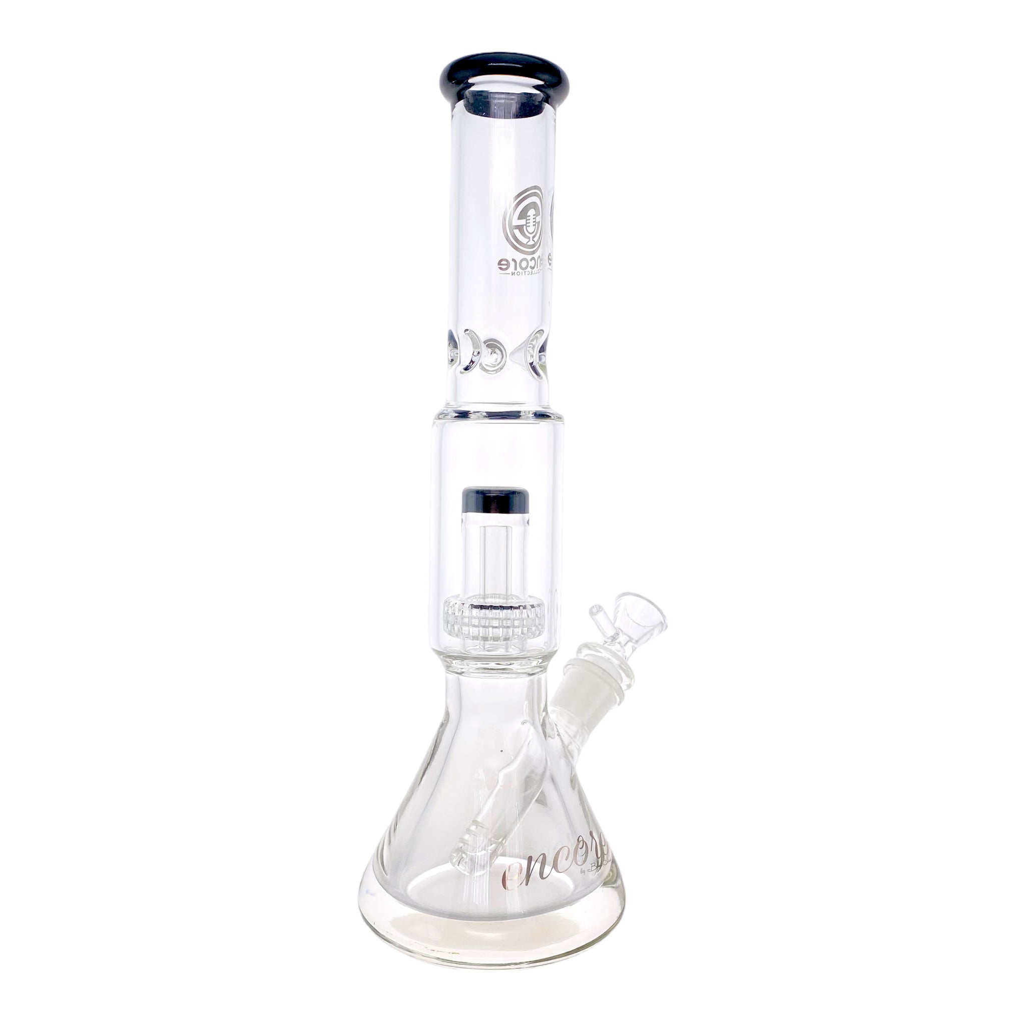 Encore Glass Beaker Base Bong With Perc & Extra Thick Base - Black