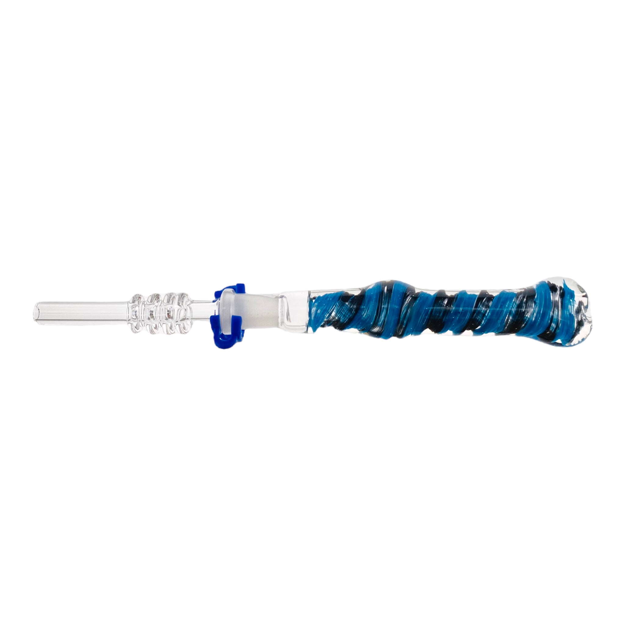 10mm Nectar Collector - Blue And Black Inside Out With 10mm Quartz Tip