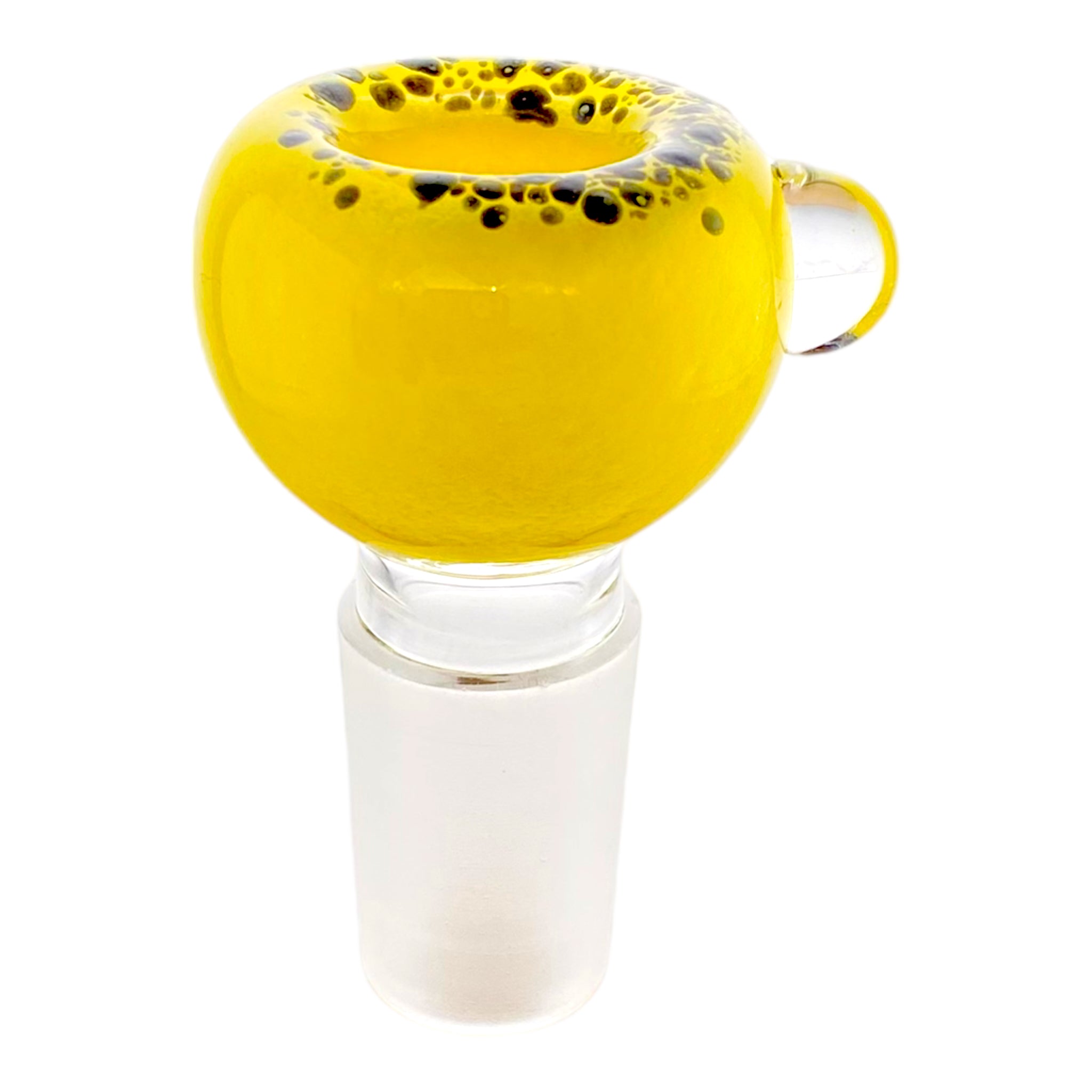 18mm Flower Bowl - Bubble With Frosted Rim Bong Bowl Piece - Yellow