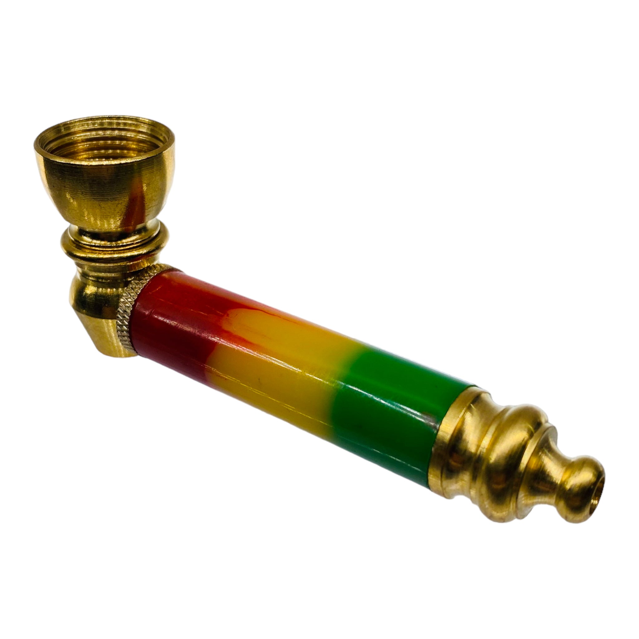 Metal weed or tobacco pipe with rasta color chamber for sale free shipping