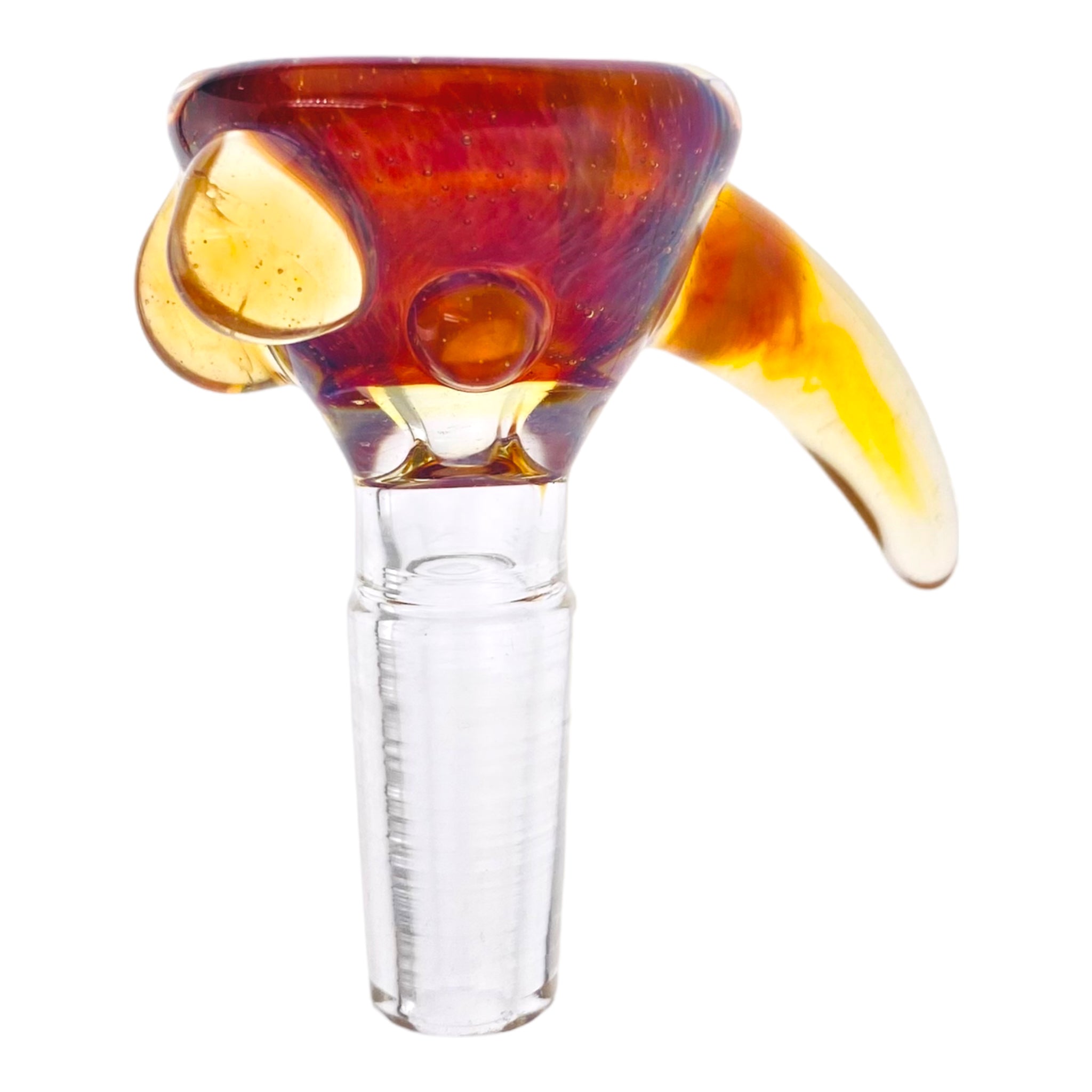 Arko Glass - 10mm Flower Bowl - Alientech With Alientech/Yellow Fade Handle & Dots