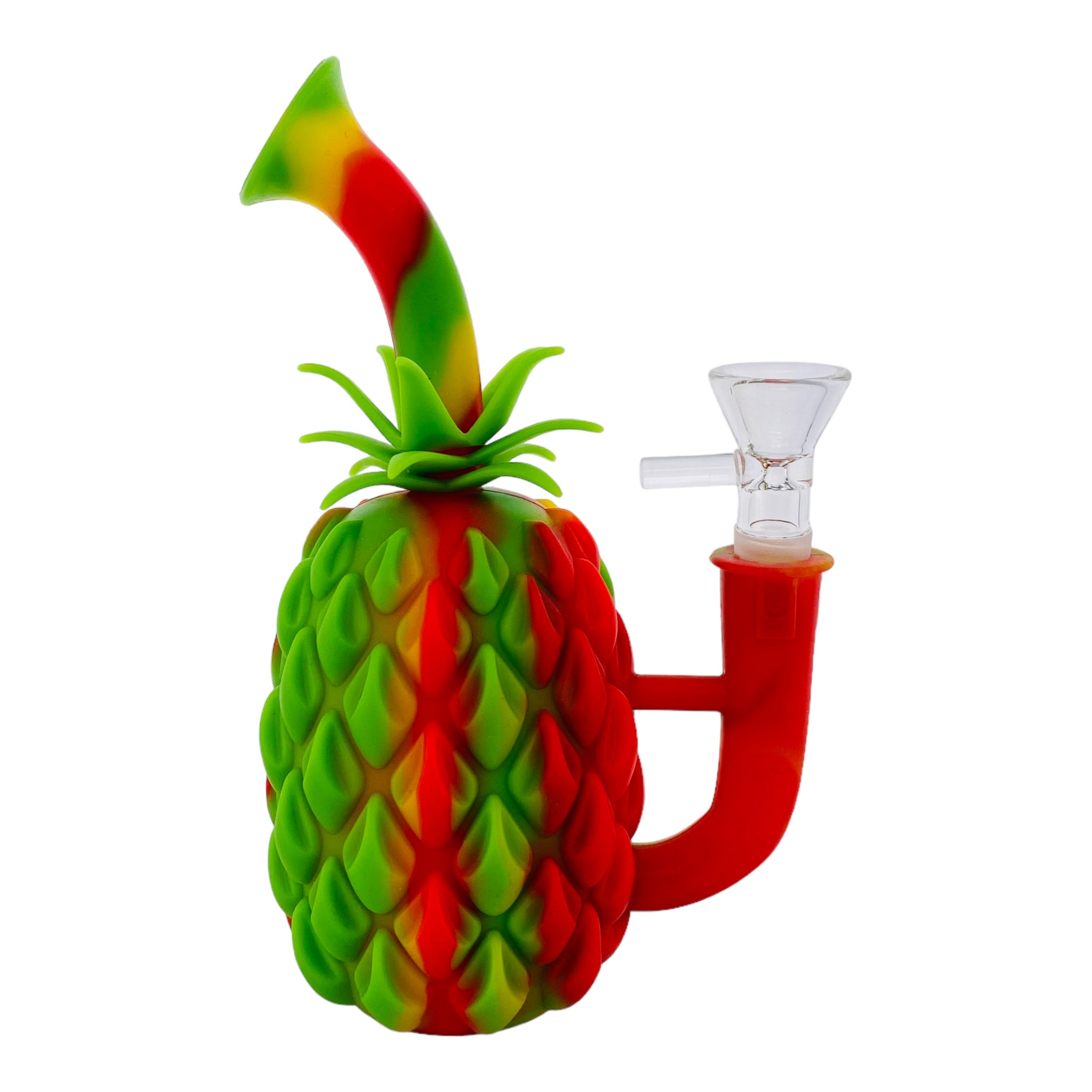 Rasta Pineapple Express Silicone Bubbler Bong With Magnetic Tool Holder