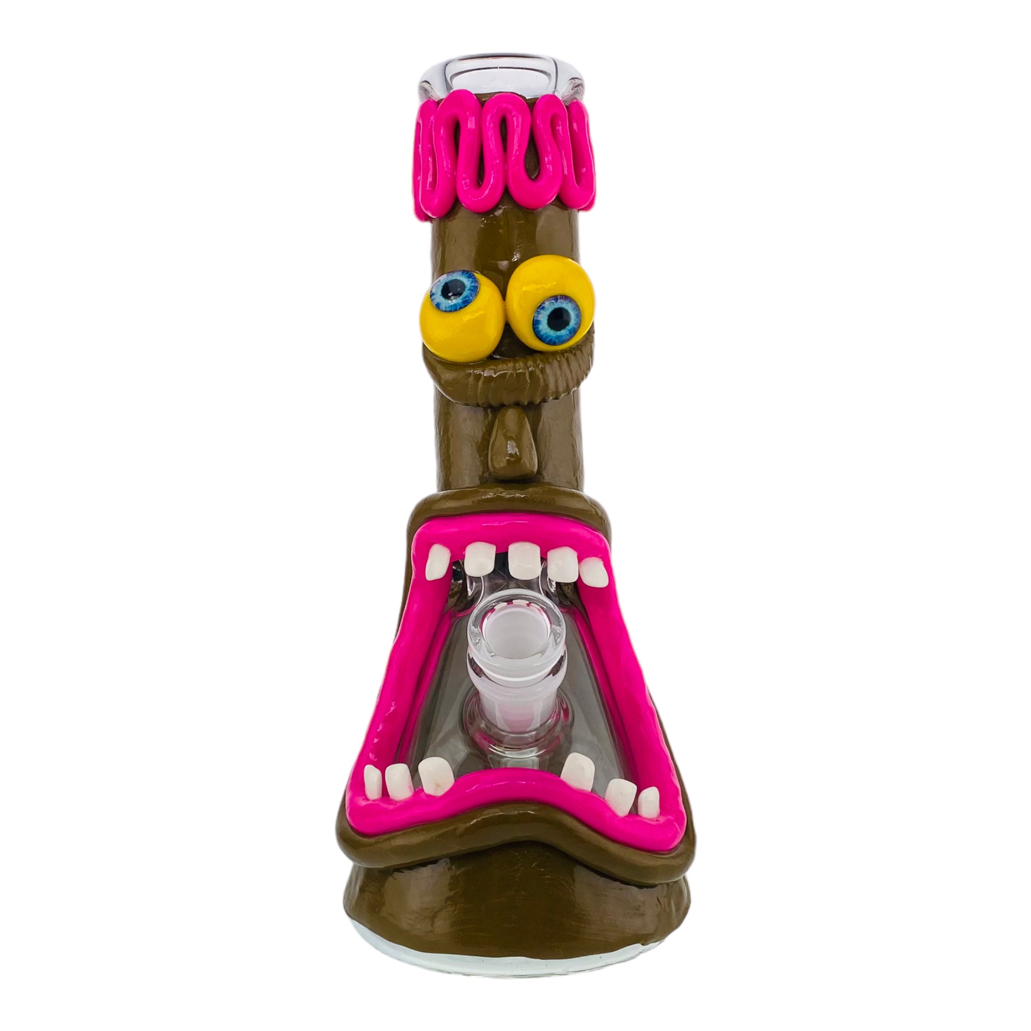 Monster Bongs - 10 Inch Gingerbread Monster Face Beaker Bong