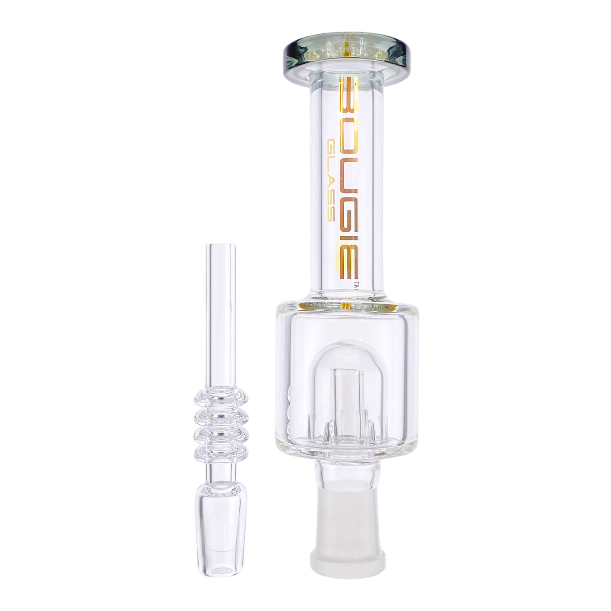 Bougie Glass - Shadow Black Small Nectar Collector With Mushroom Perc & Quartz Tip