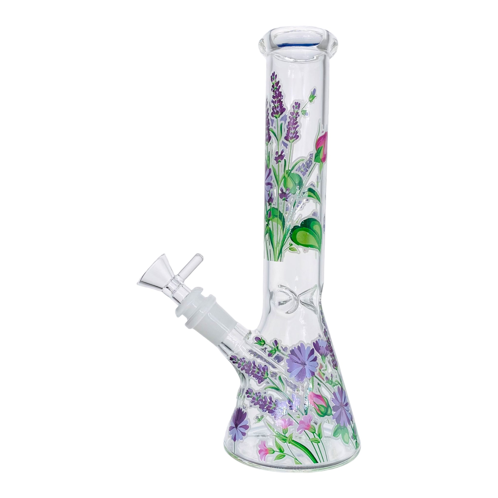 cute girly bong 10 Inch Clear Beaker Glass Bong With Springs Flowers