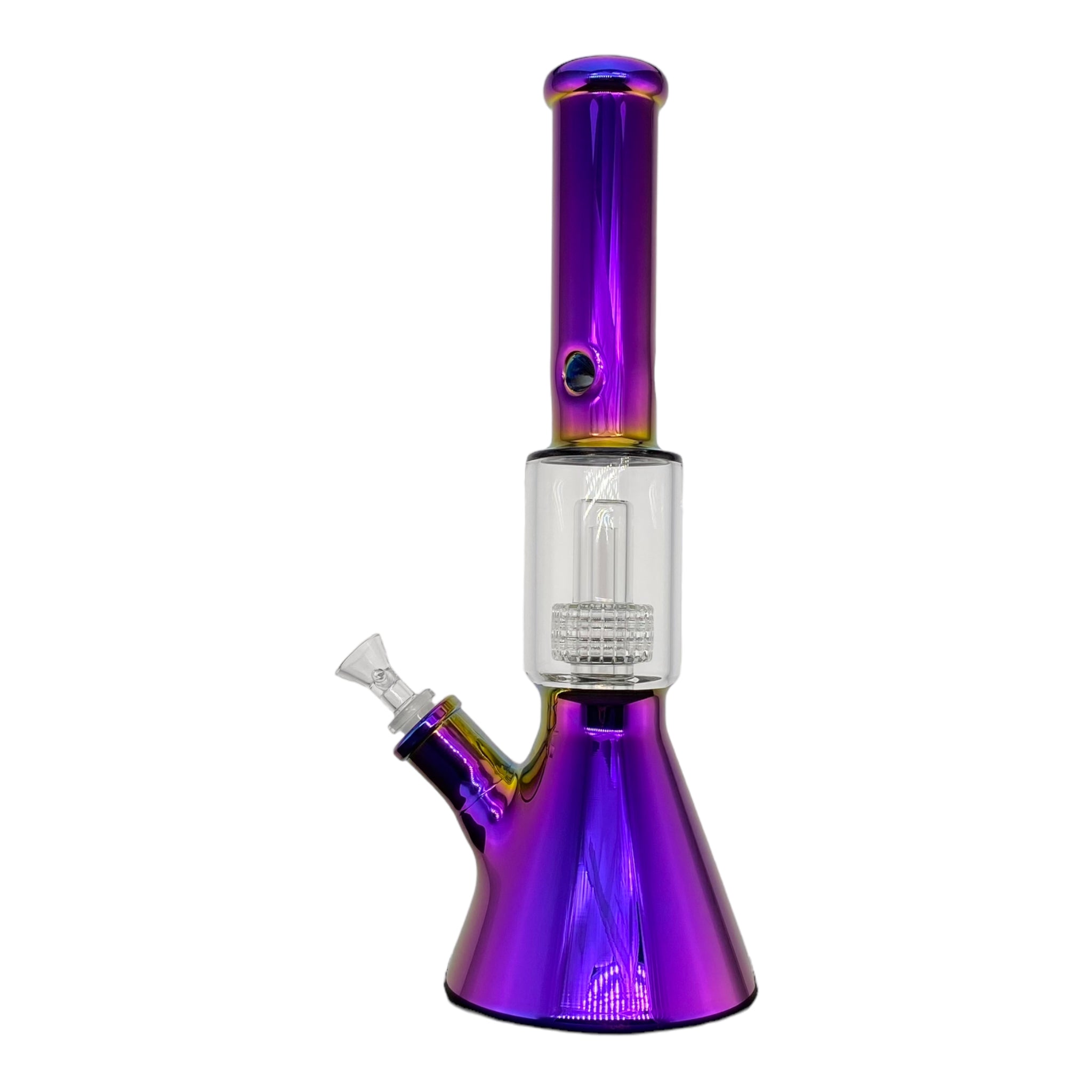 14 Inch Rainbow Glass Bong With Multi Slit Disc Perc