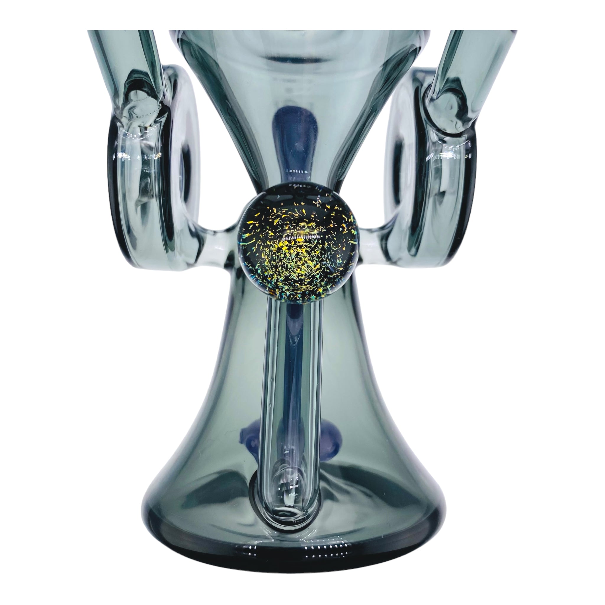 Shadow Black And Purple Double Uptake Recycler Glass Dab Rig