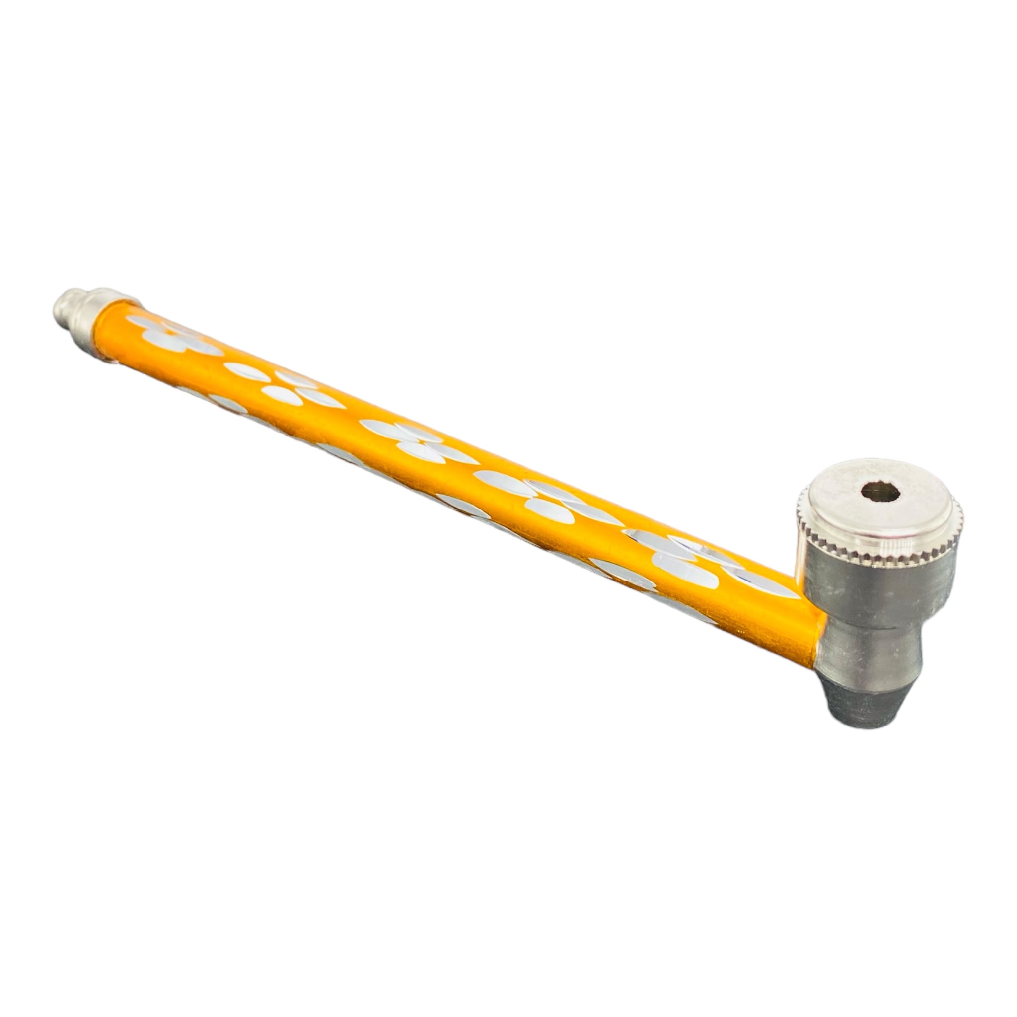 gold Metal Hand Pipes - Aluminum Metal Pipe With Long Etched Stem