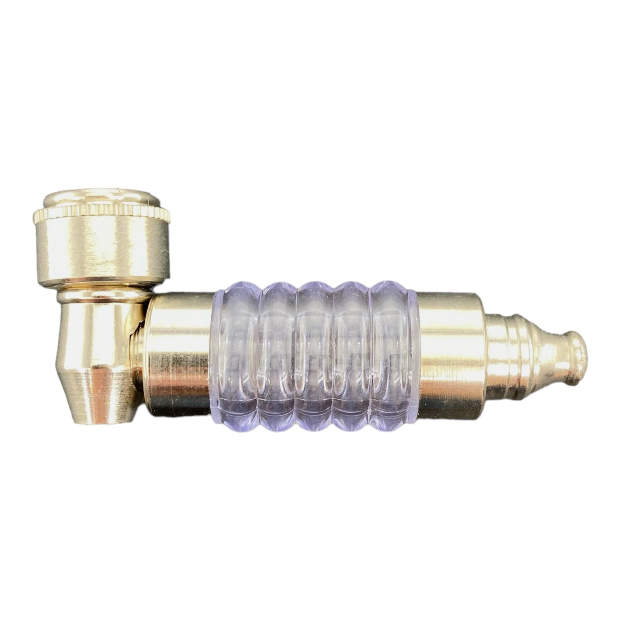 purple Metal Hand Pipes - Aluminum Metal Pipe With Plastic Ribbed Stem