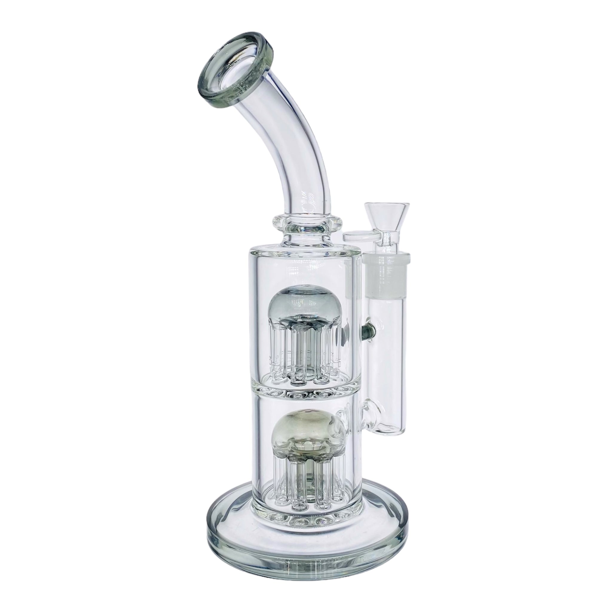 10 Inch Shadow Black Inline Bong With Double Tree Percs