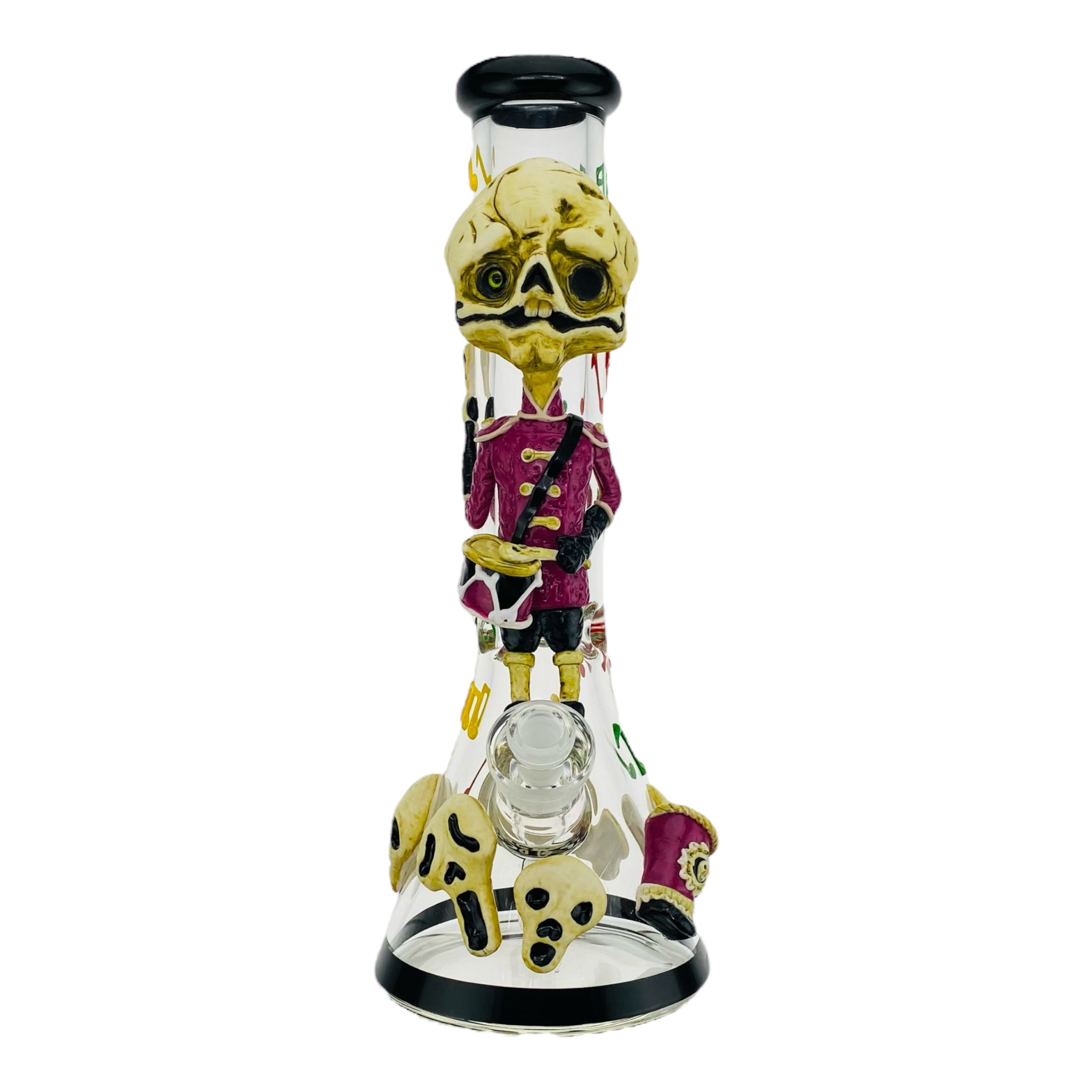 12 Inch Skeleton Drummer Boy Beaker Bong