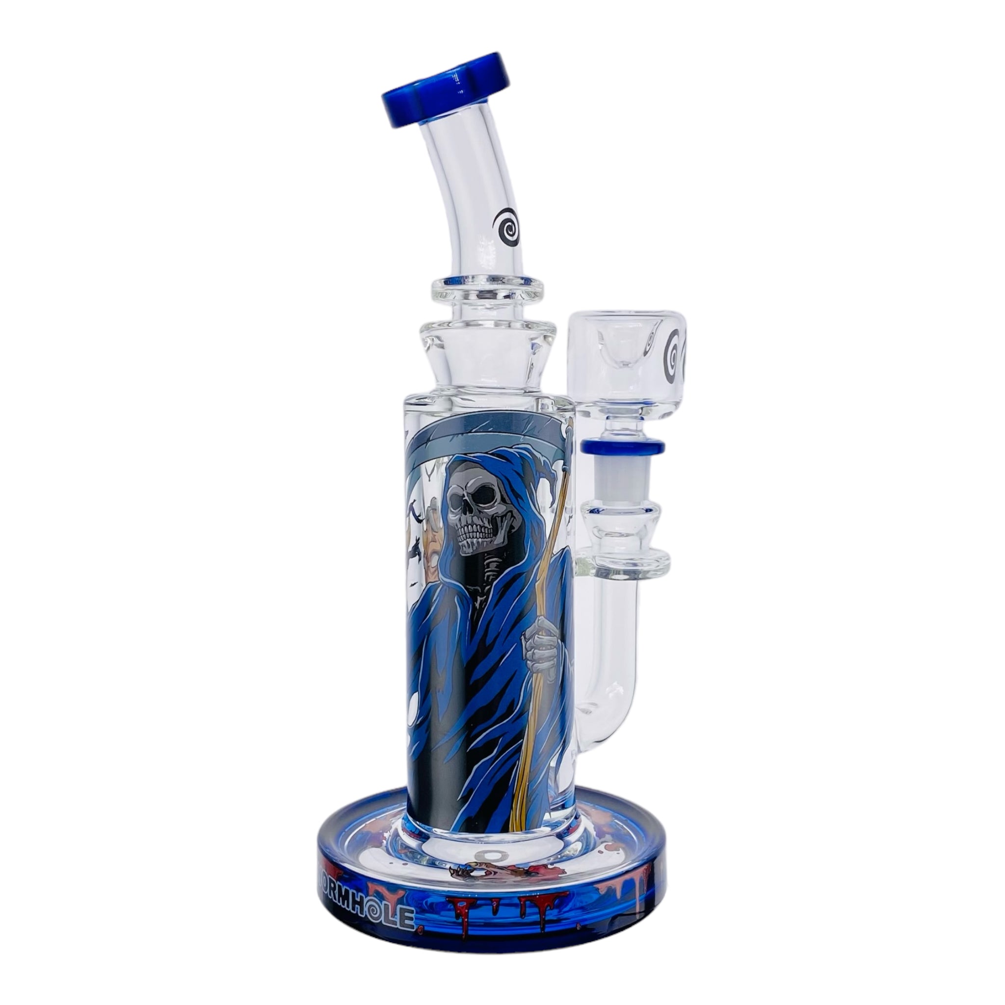 Wormhole Glass - Grim Reaper 9" Inline Bubbler Bong