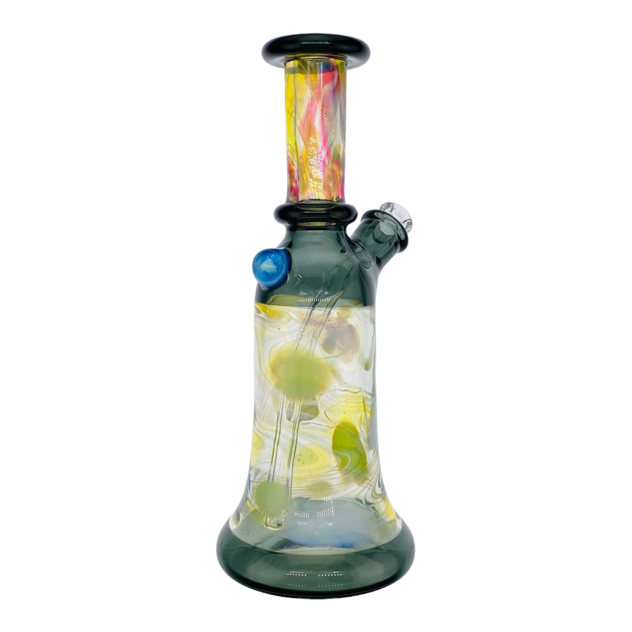 heady glass Arko Glass - Shadow Black And Stained Glass Mini Tube Dab Rig