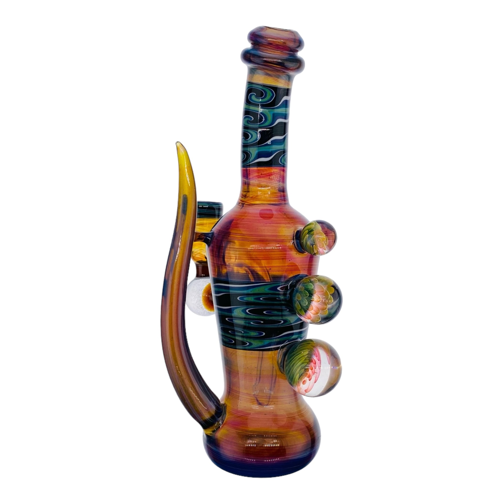 heady glass Christian Otis Dab Rig Amber Purple Linework Banger Hanger