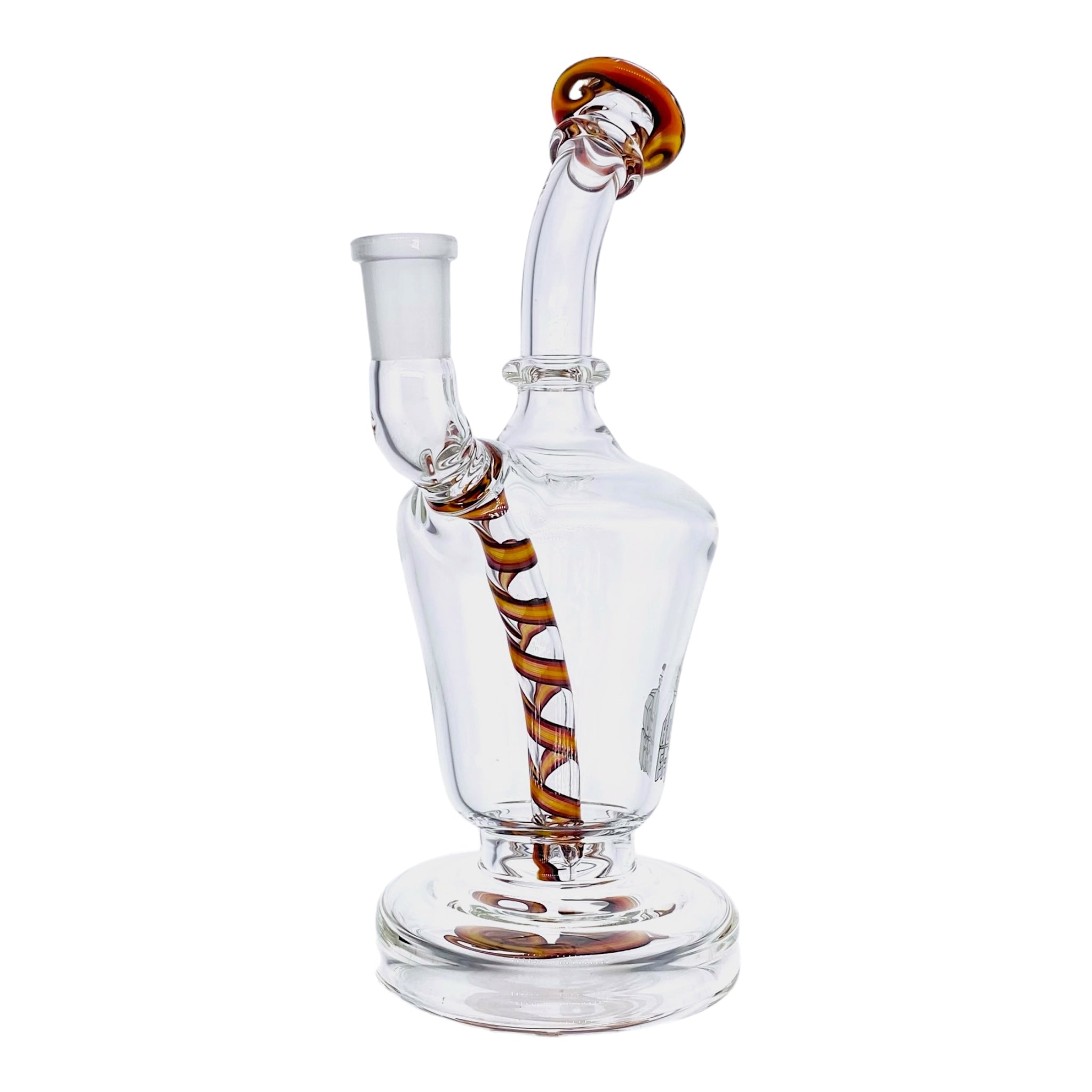 BoroFarm Glass - Orange And Black Candy Cane Twist Banger Hanger