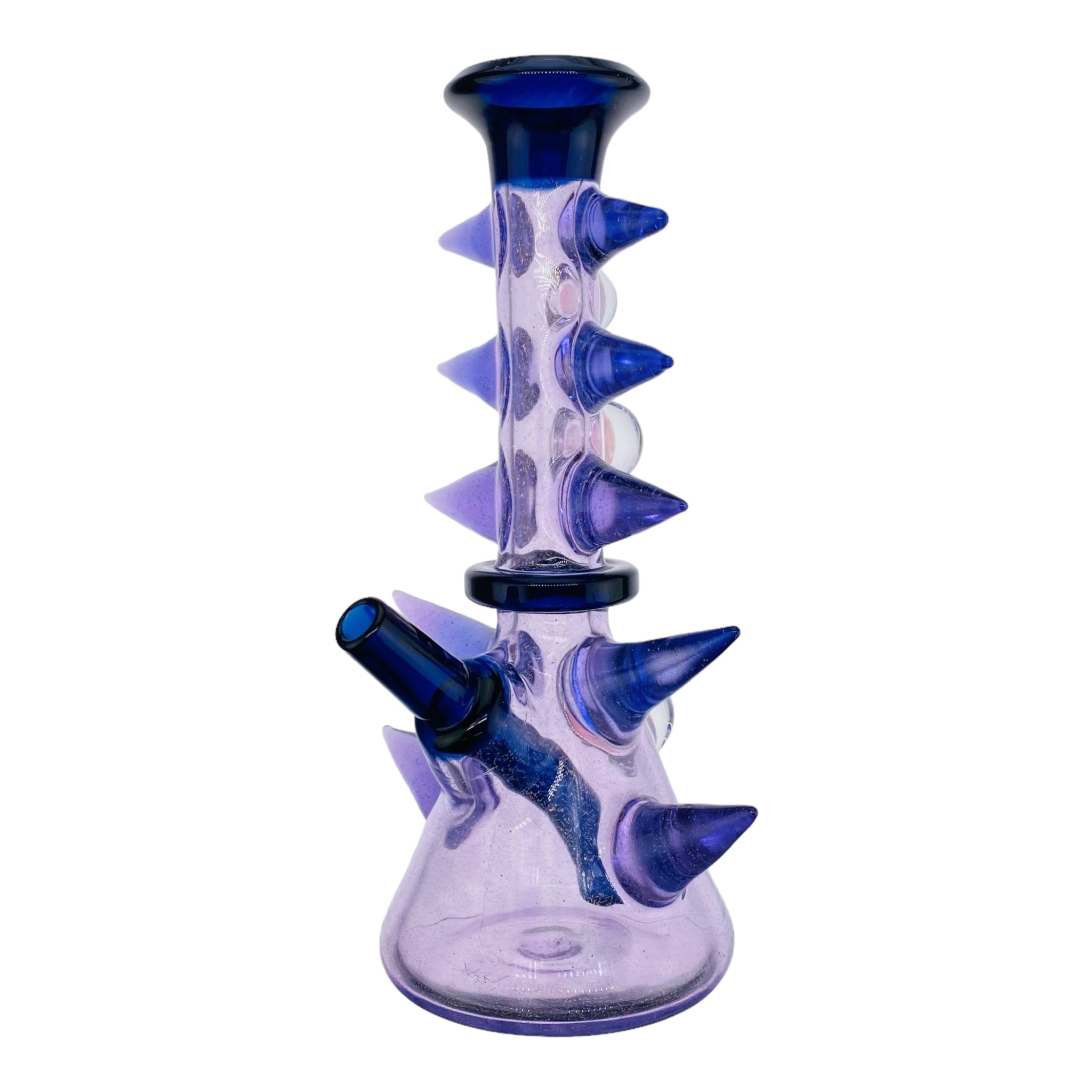 Darby Holm - Purple Reign Dichro Horned Minitube Dab Rig Water Pipe With Large Opals