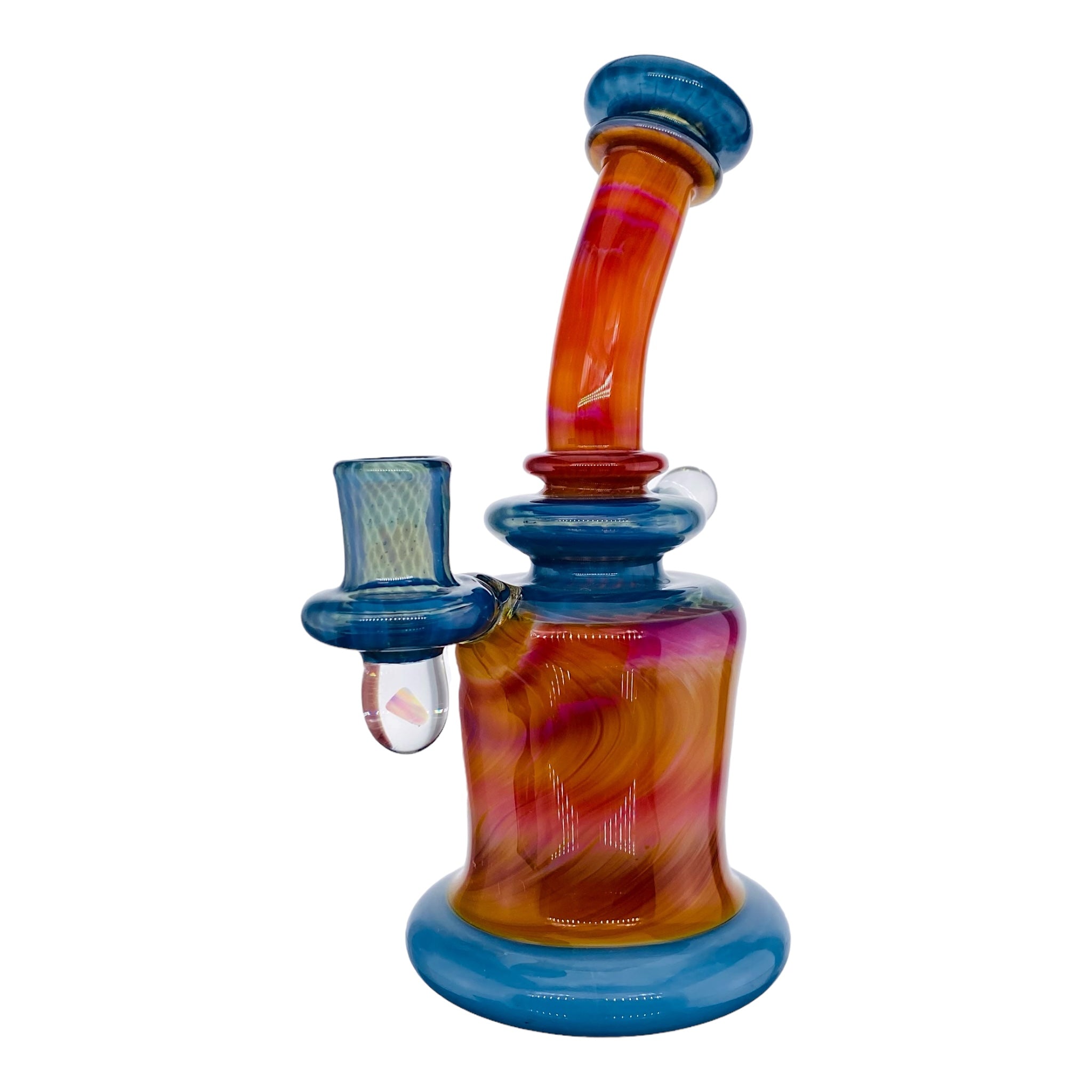 heady glass dab rig Santa Cruz Glass - Blue Cheese x Blue Slyme x Serendipty Glass Dab Rig With Opal for sale