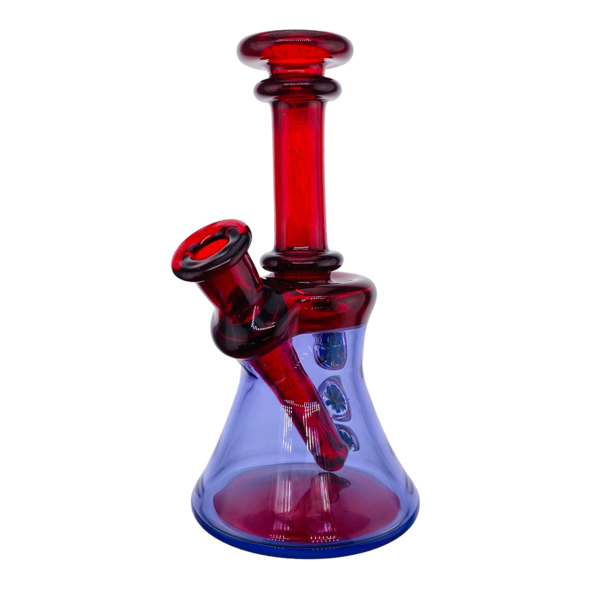 Deestrukt Glass - Custom Mini Portable Dab Rig Pomegranate and Purple Rain Minitube