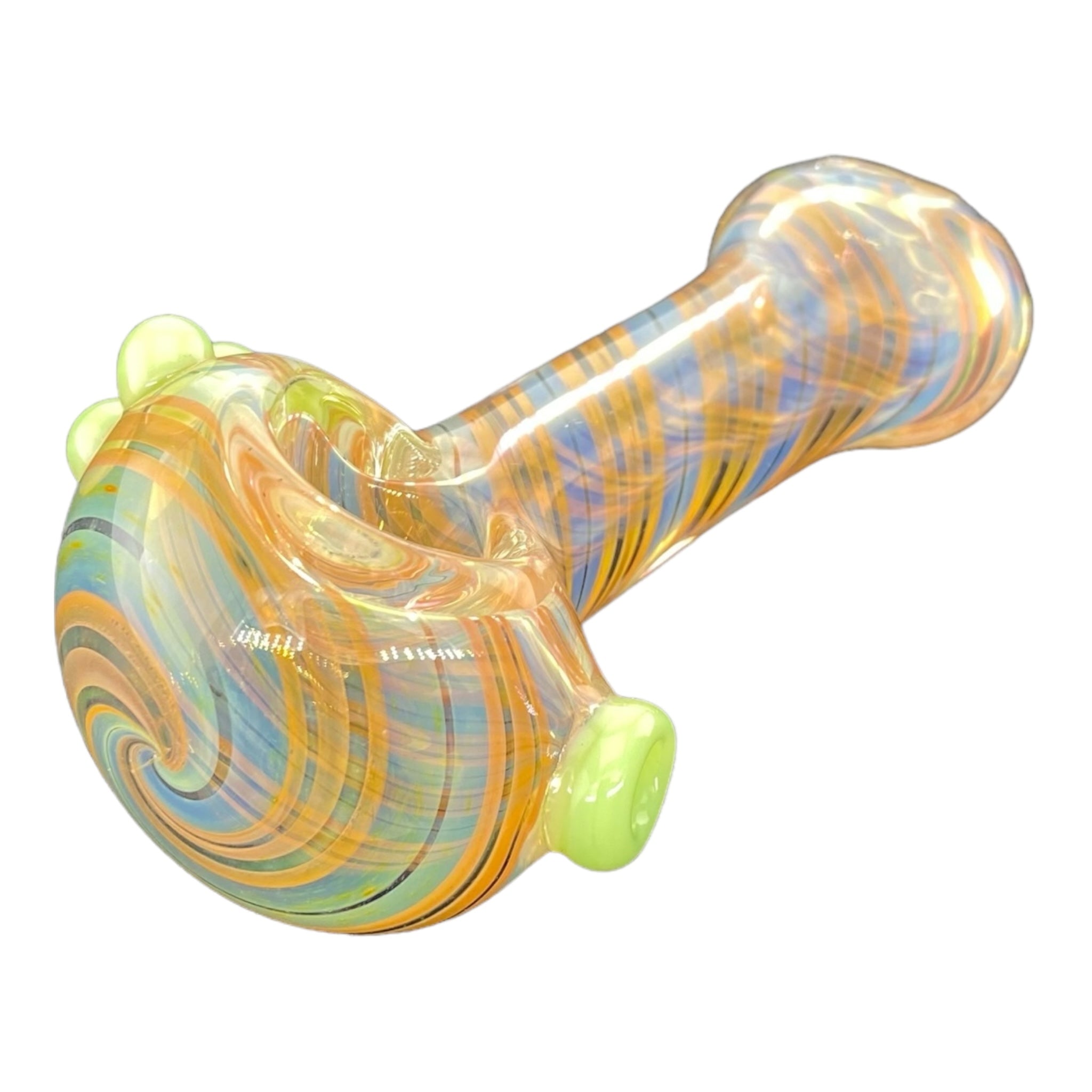 best weed Small Color Changing Glass Hand Pipe With Green Dots for sale