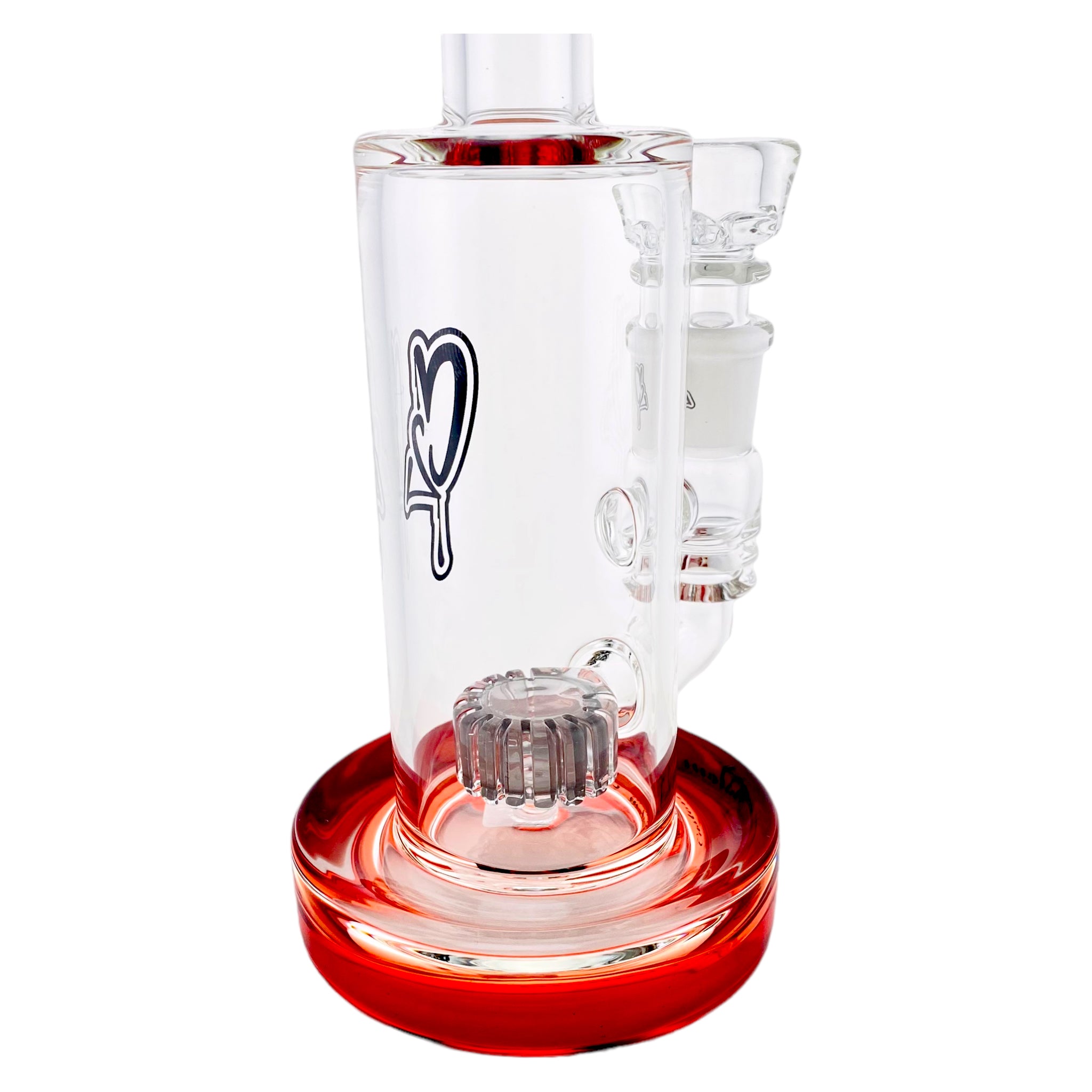 C2 Custom Creations - Custom Red Bubbler Bong With Grey Perc FBS4 Mini