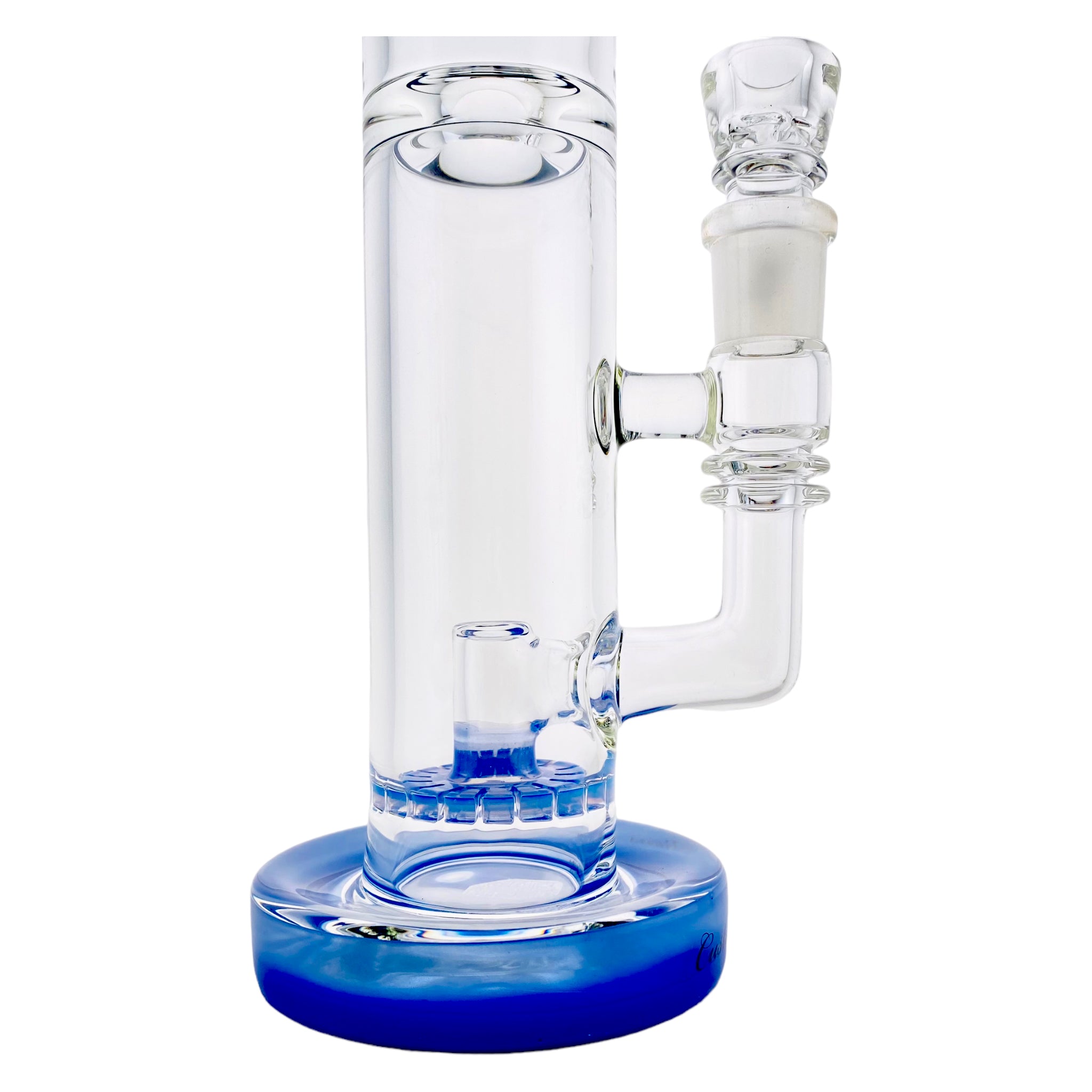 C2 Custom Creations Blue Straight Tube Bong stands