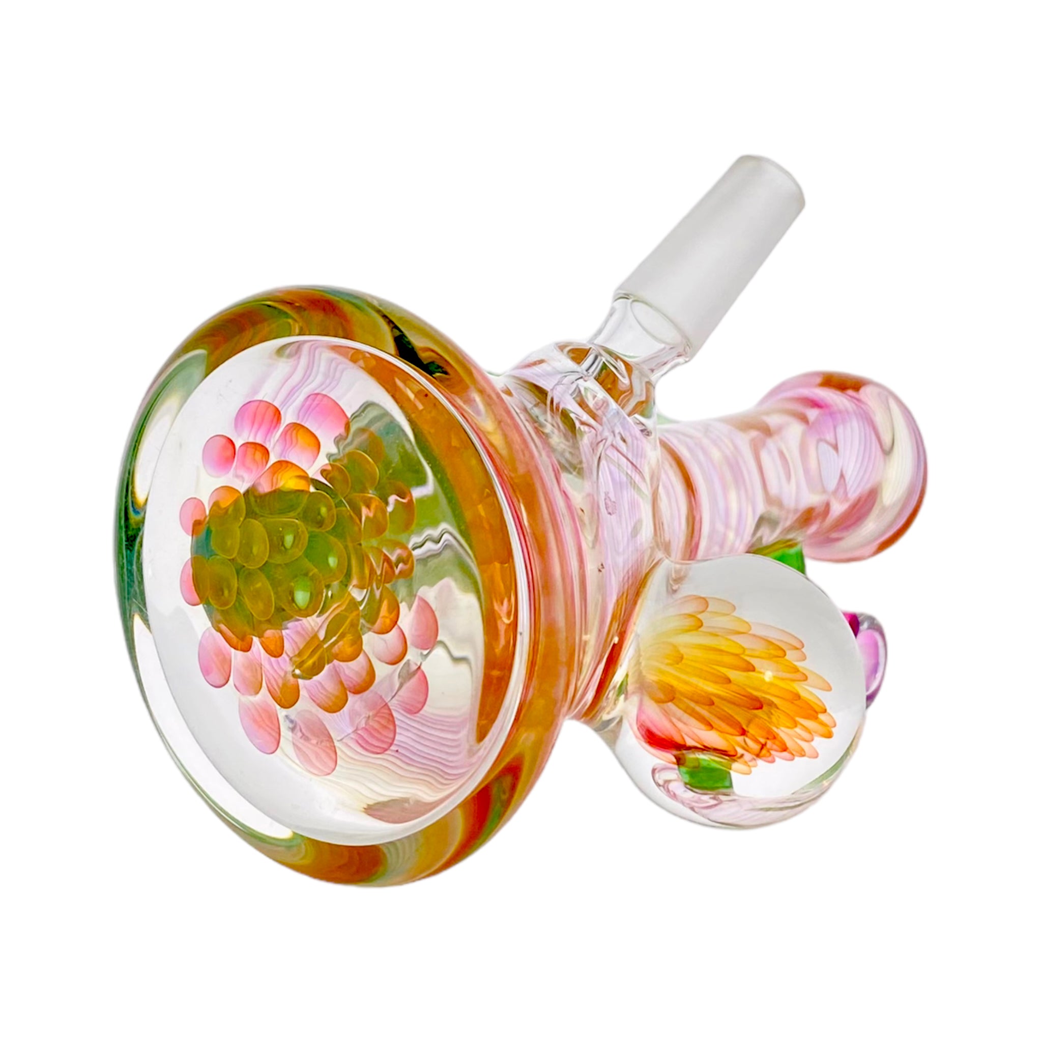 10mm Pendant Dab Rig With Fuming Twist And Green Horns