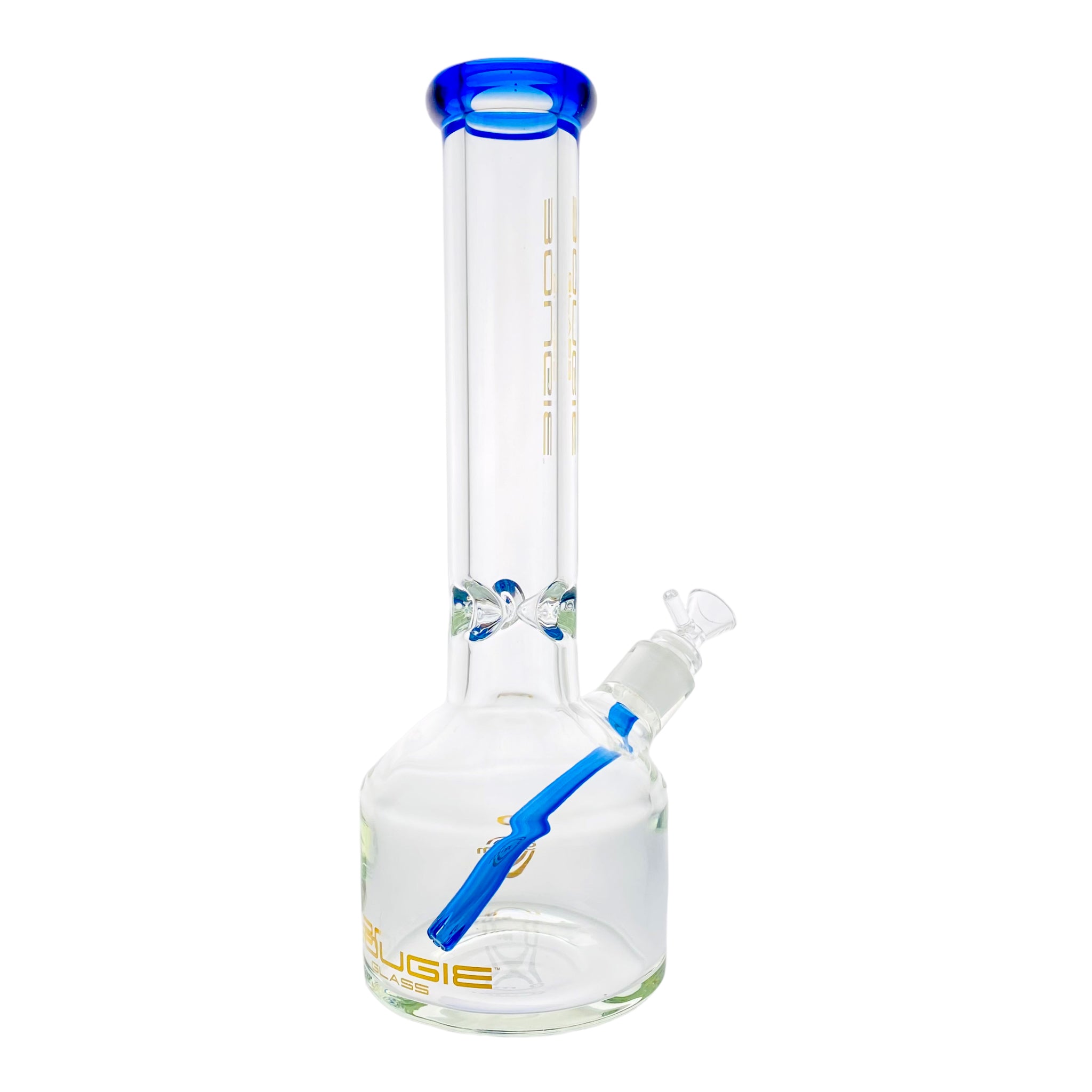 Bougie Glass - 9mm Thick Straight Cylinder Beaker Bong - Blue