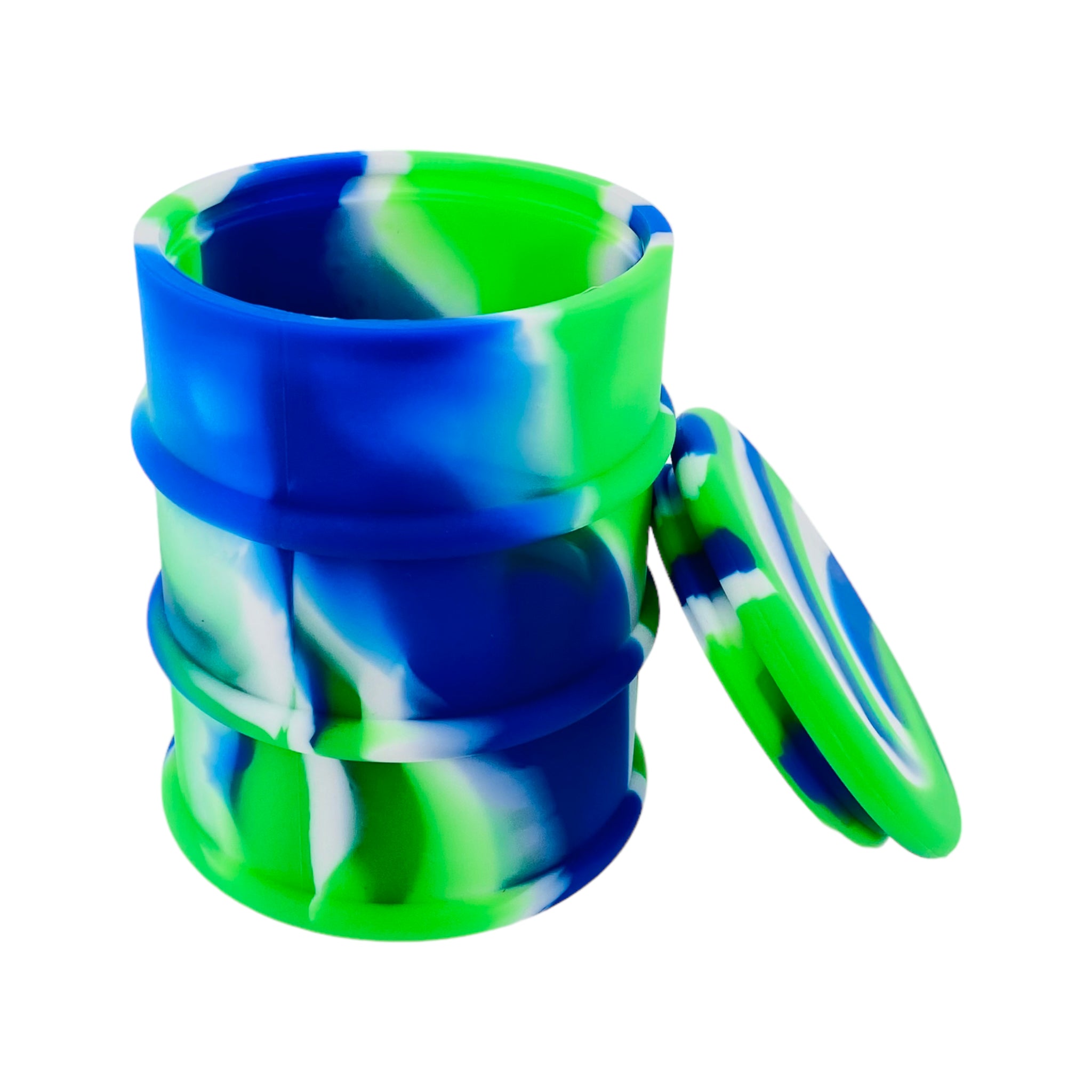 giant XXL Silicone Jar Green, White & Blue