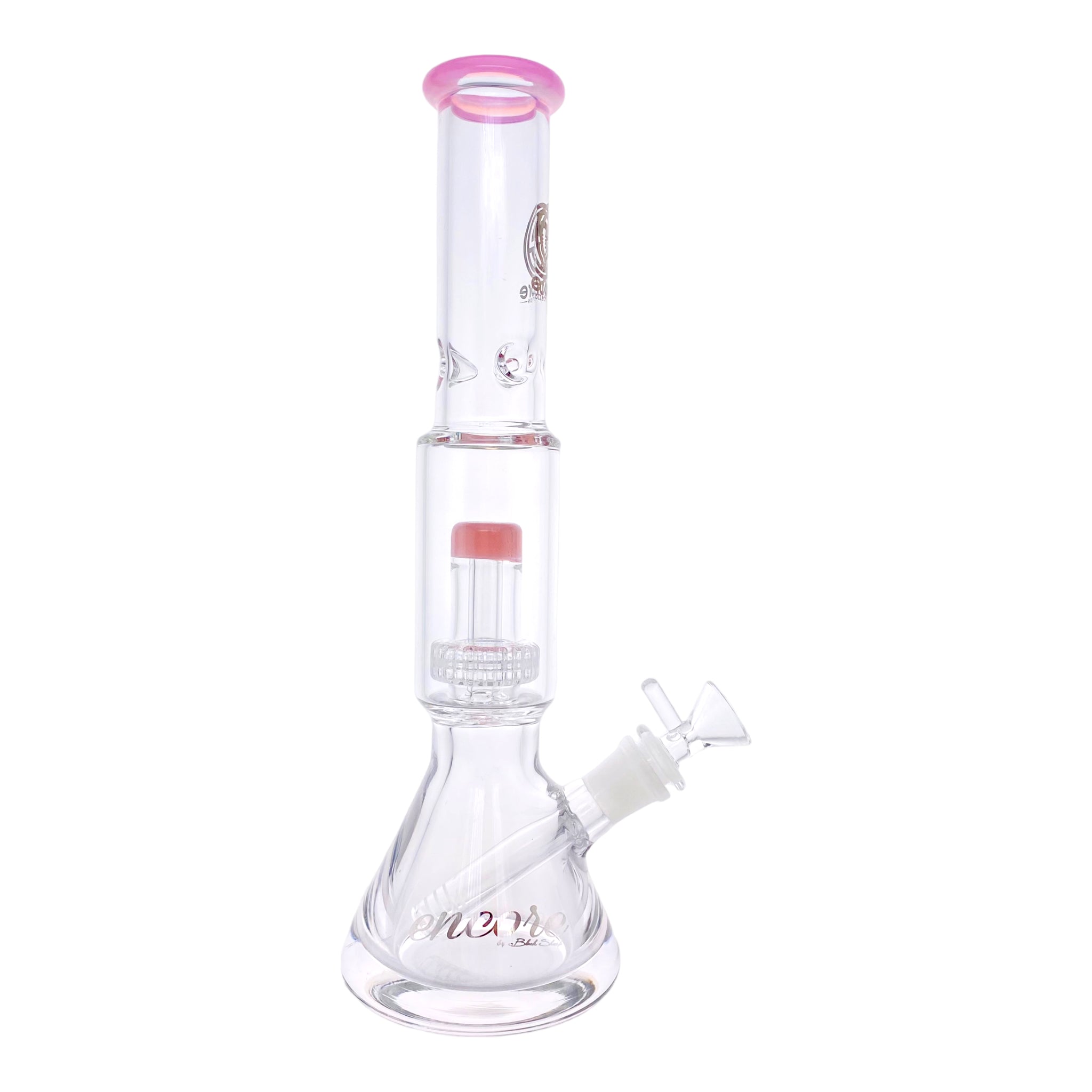 Encore Glass Beaker Base Bong With Perc & Extra Thick Base - Pink