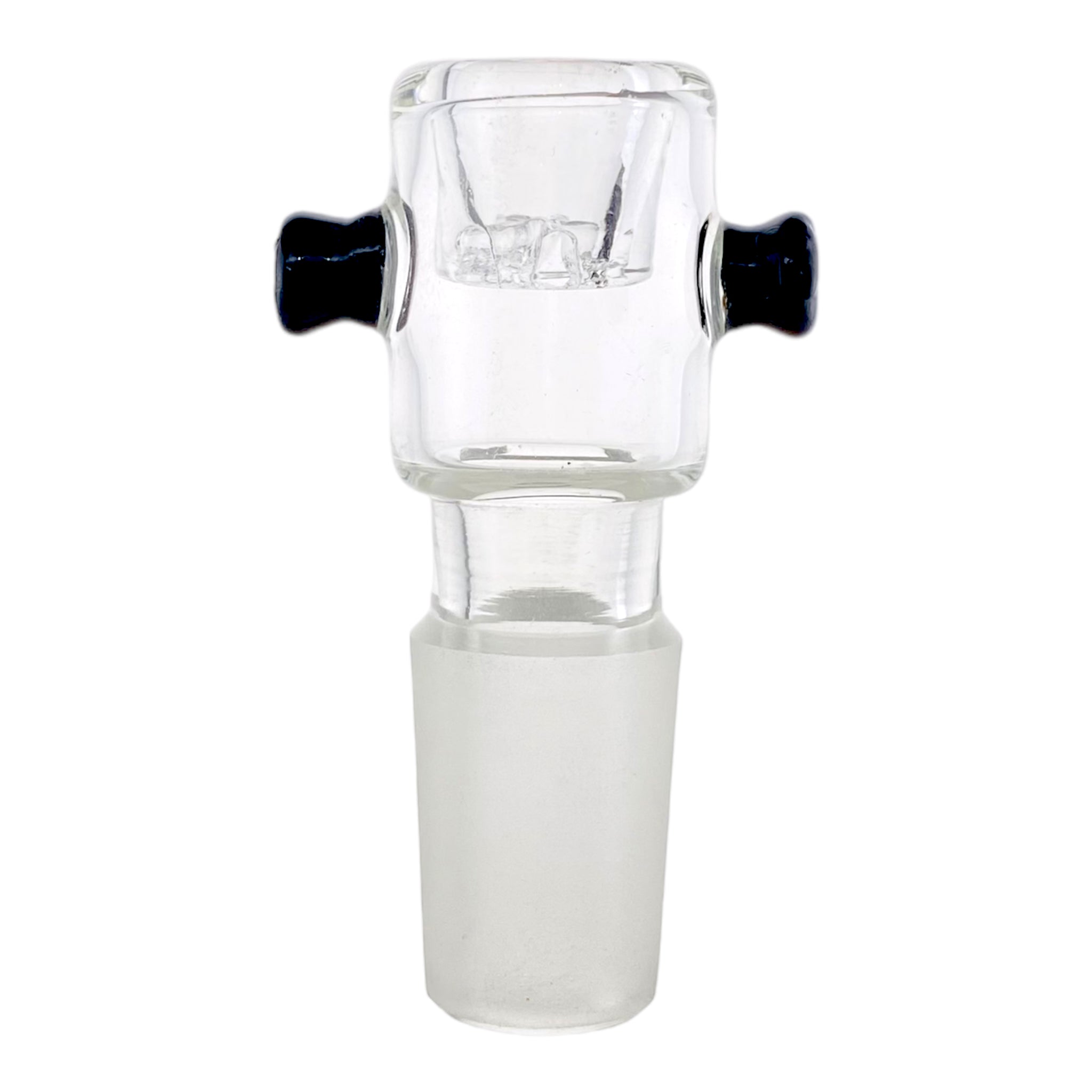 18mm Flower Bowl - Tall Cylinder Bong Bowl Piece With Built In Screen - Clear