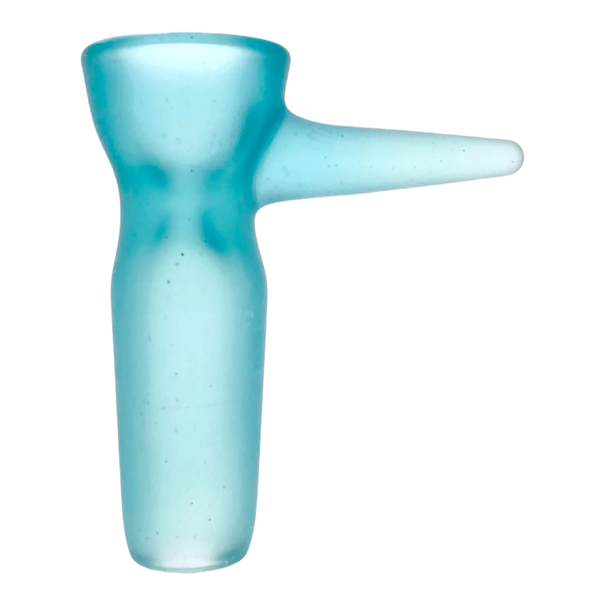 Optera Glass - Sandblasted Aqua Blue With Aqua Blue Handle Full Color - 14mm Bowl Piece