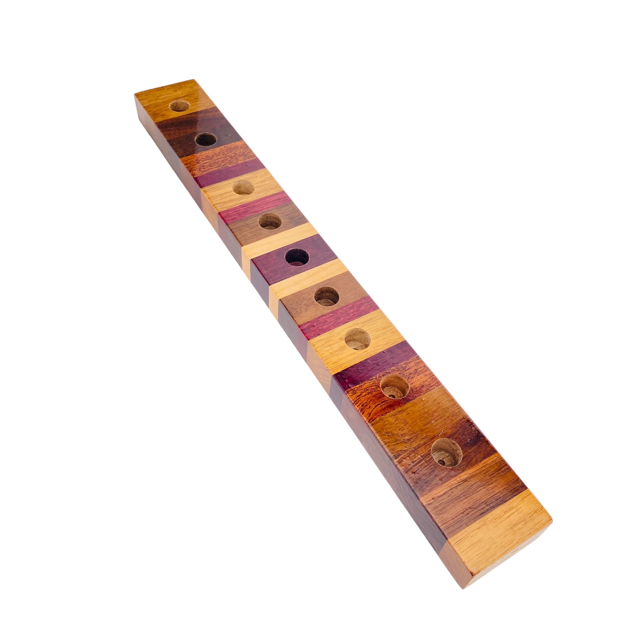 9 Hole Wood Display Stand Holder For 14mm Bong Bowl Pieces Or Quartz Bangers - Butcher Block