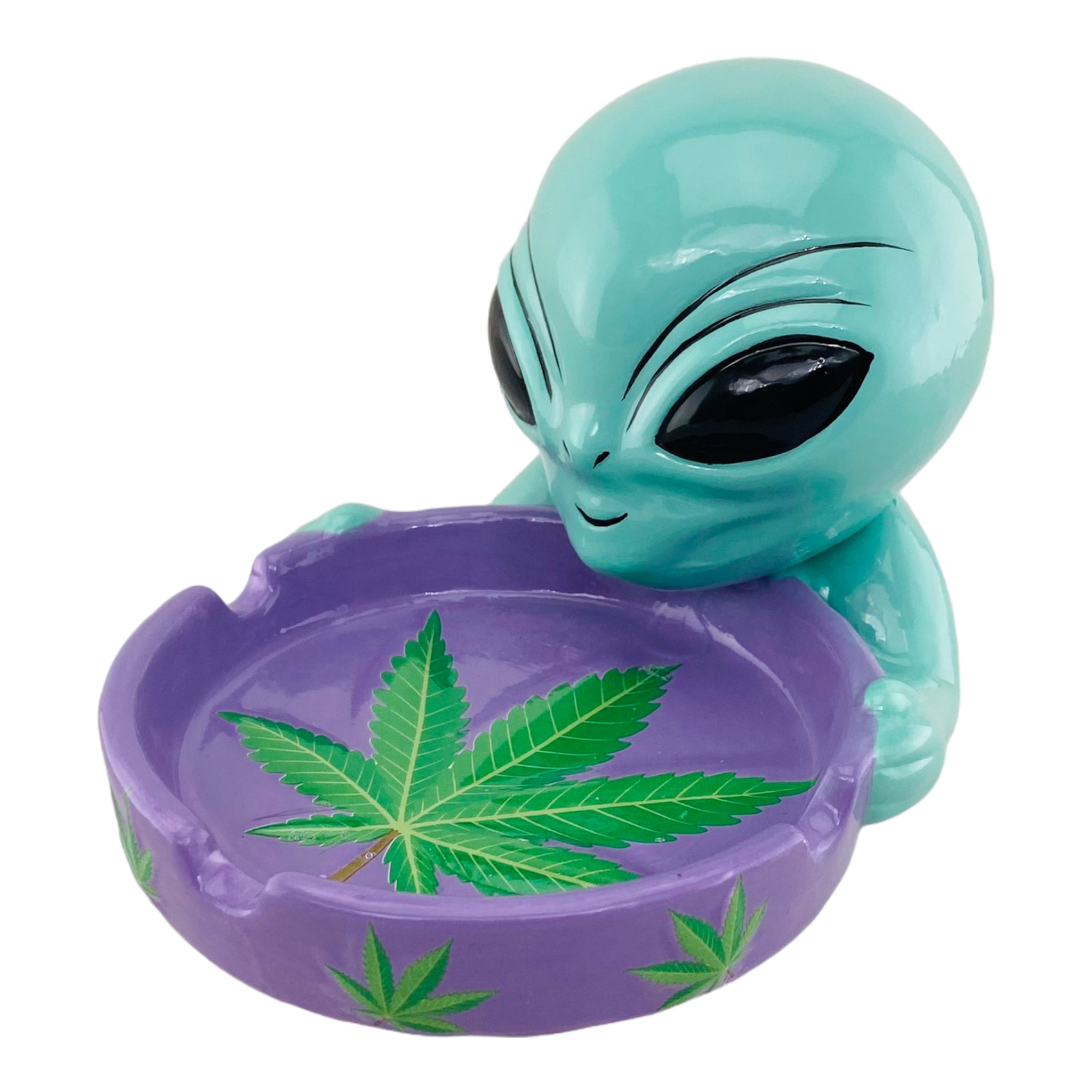 Alien Pot Leaf Ceramic Ashtray