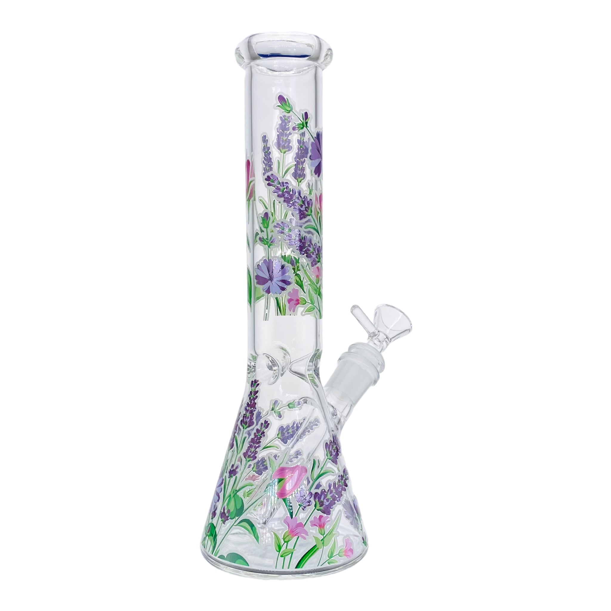cute girly bong 10 Inch Clear Beaker Glass Bong With Springs Flowers