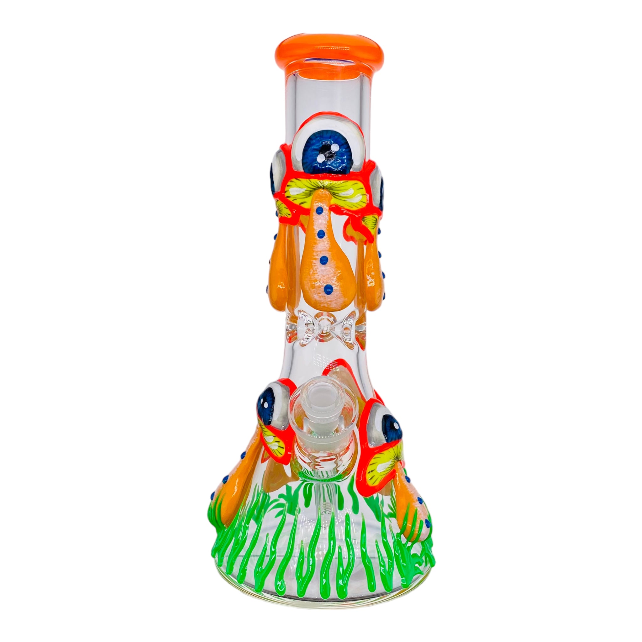 12 Inch Trippy Magical Mushroom Beaker Bong