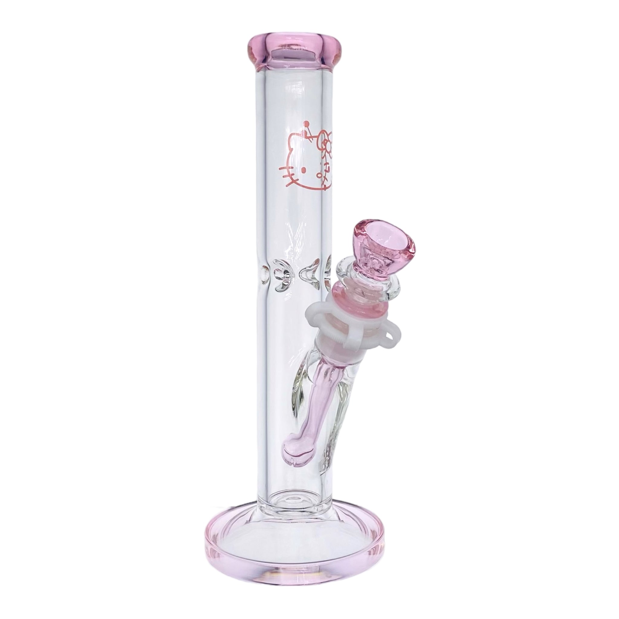 cute Pink Hello Kitty Straight Tube Bong