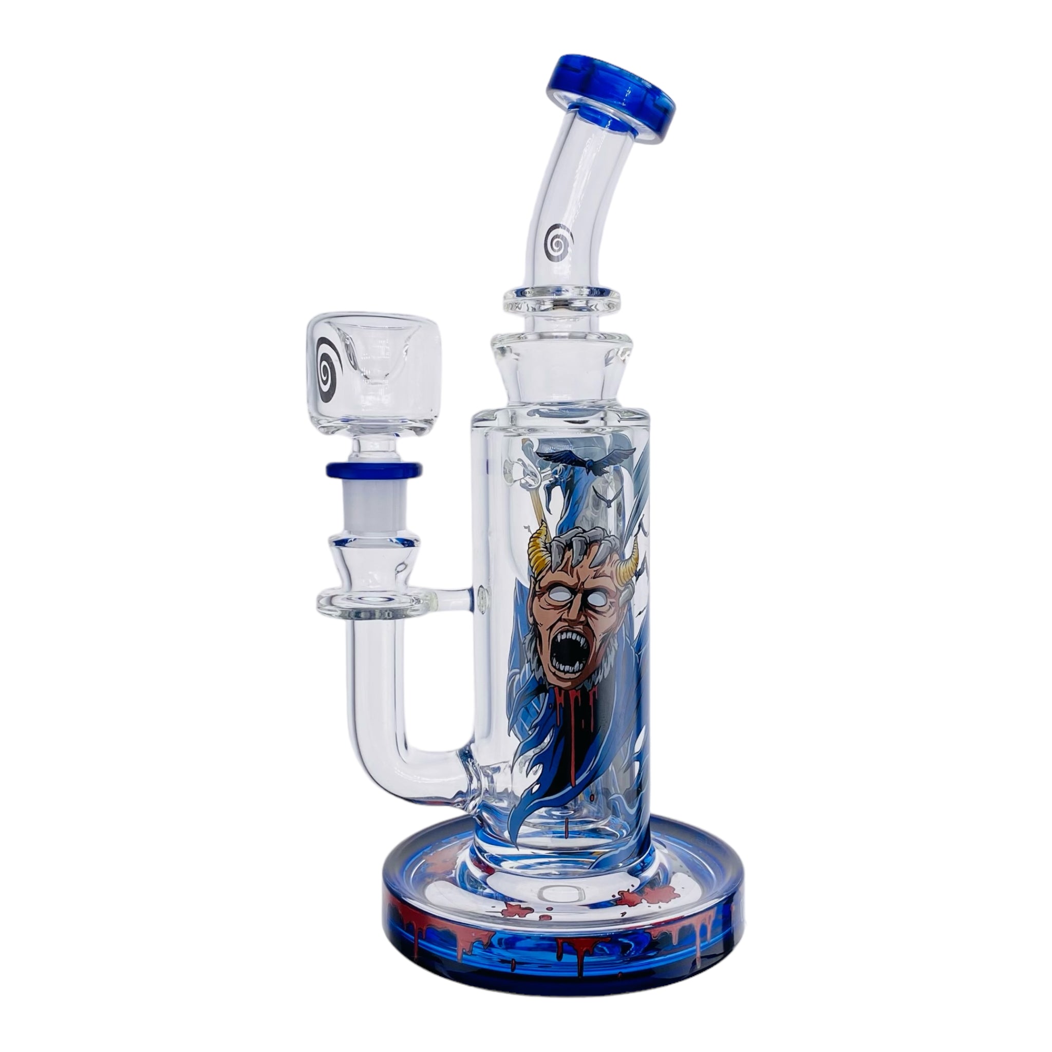 Wormhole Glass - Grim Reaper 9" Inline Bubbler Bong