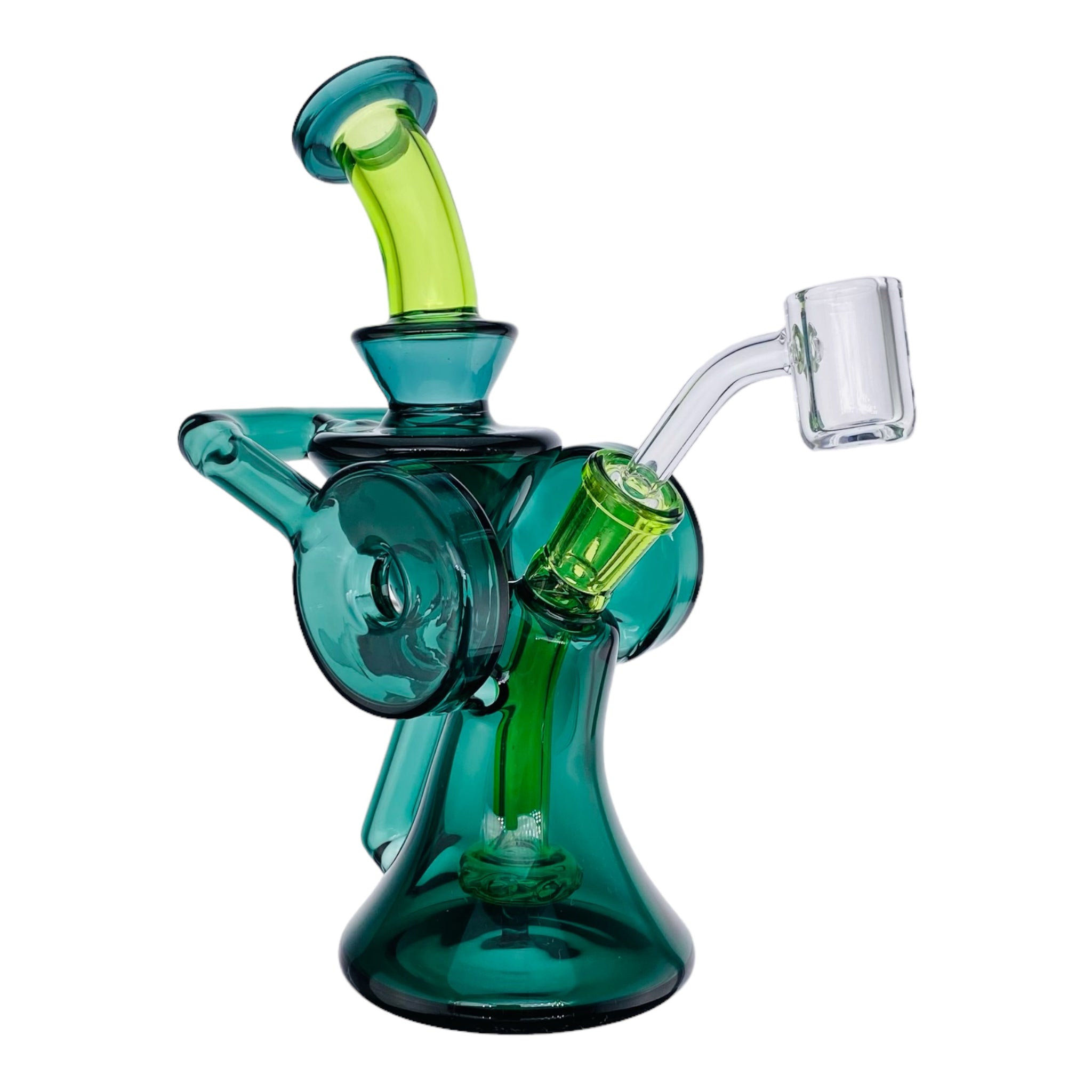 best cheap Green Double Uptake Recycler Glass Dab Rig