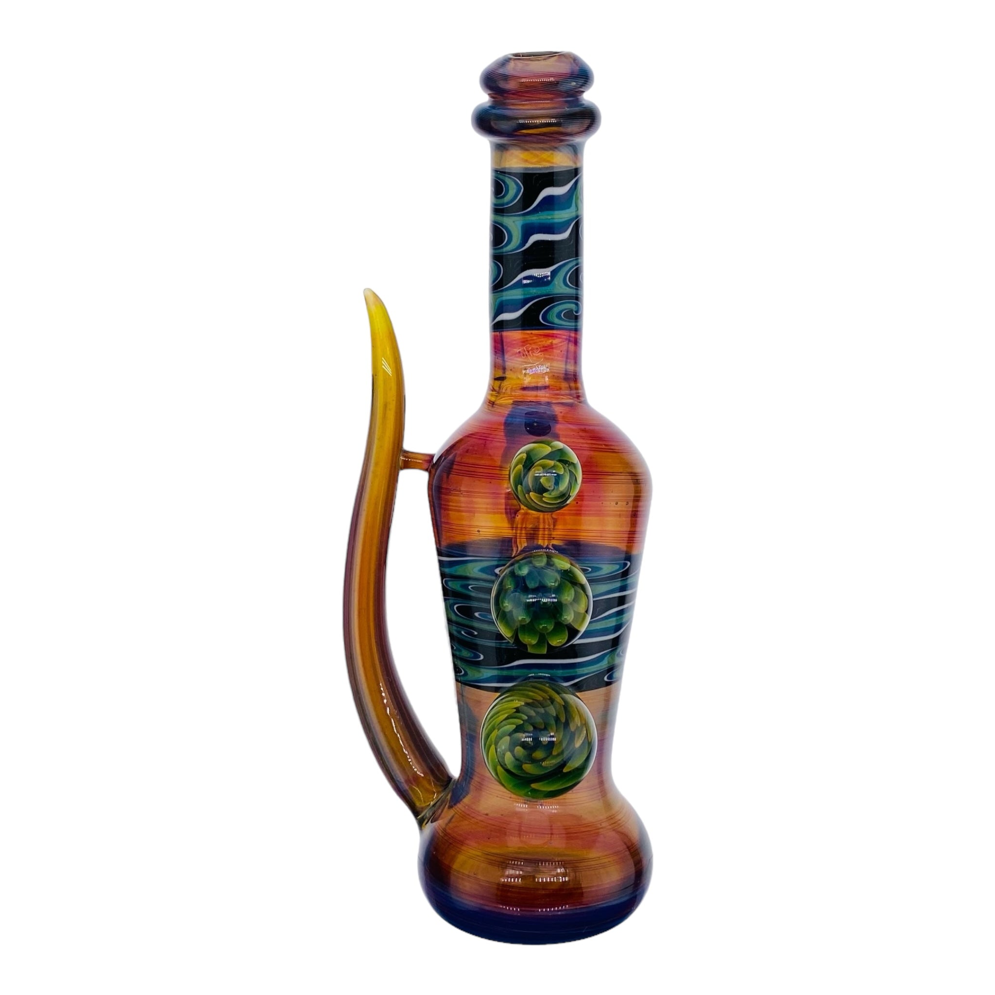 heady glass Christian Otis Dab Rig Amber Purple Linework Banger Hanger