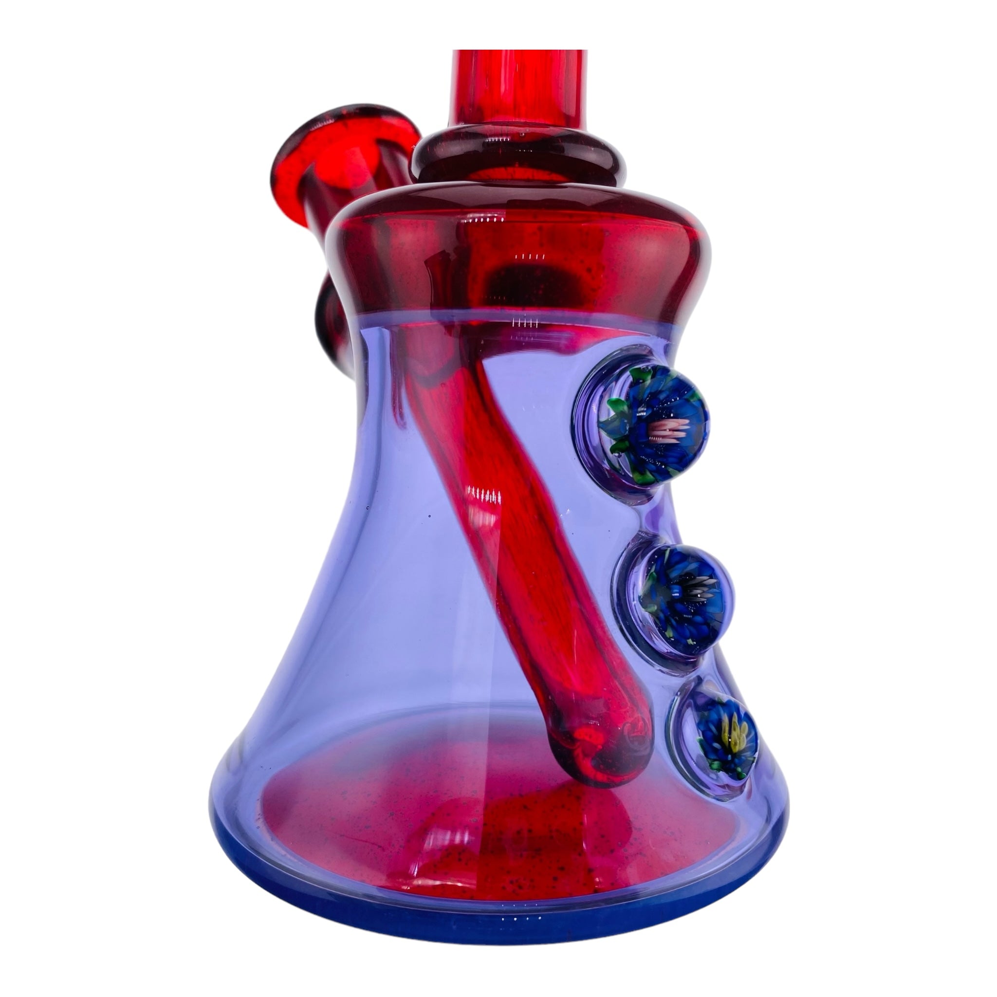 heady glass dab rig Deestrukt Glass - Custom Mini Portable Dab Rig Pomegranate and Purple Rain Minitube