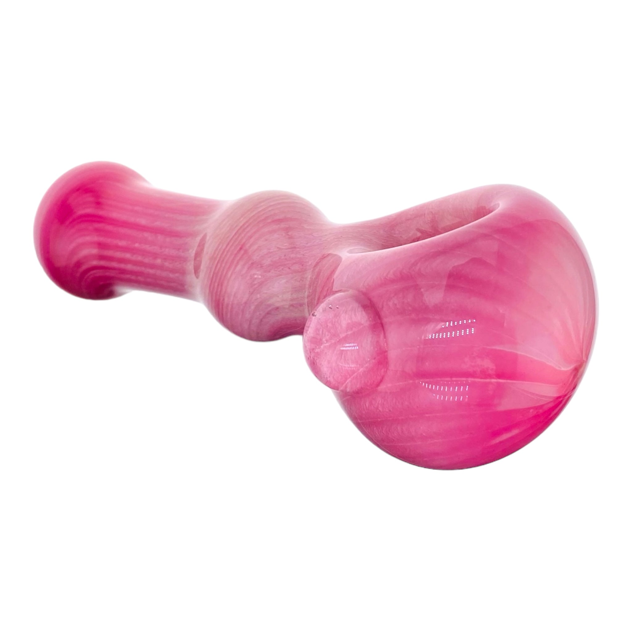 cute and girly Pink Over White Glass Hand Pipe for sale