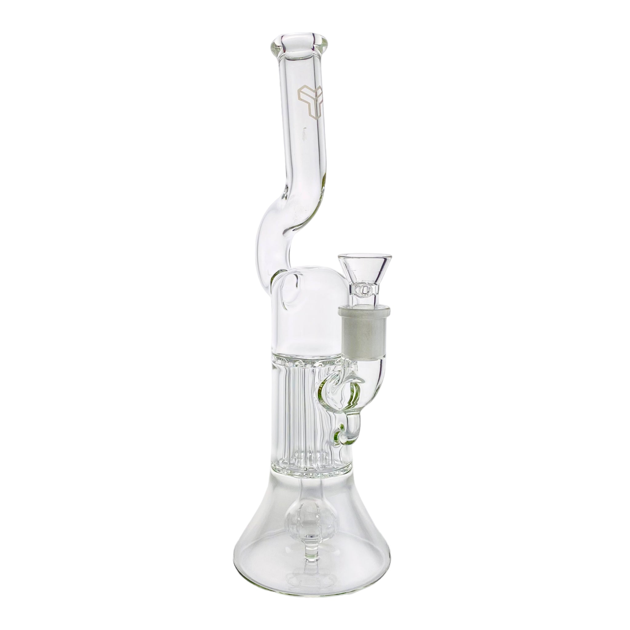 Deluxe Glass - Clear Crown To peyote Pillar Perc Glass Bong
